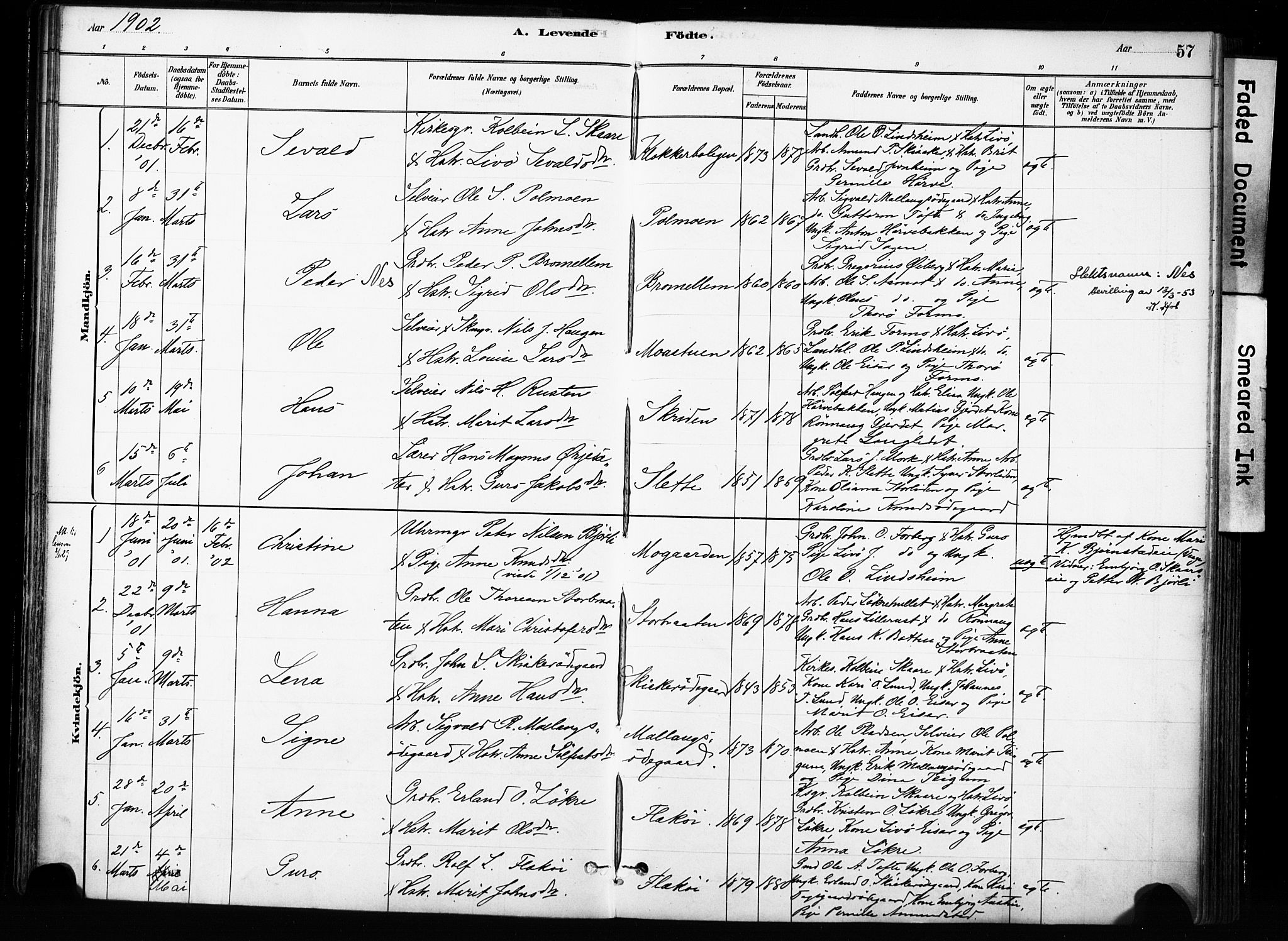 Skjåk prestekontor, SAH/PREST-072/H/Ha/Haa/L0004: Parish register (official) no. 4, 1880-1904, p. 57