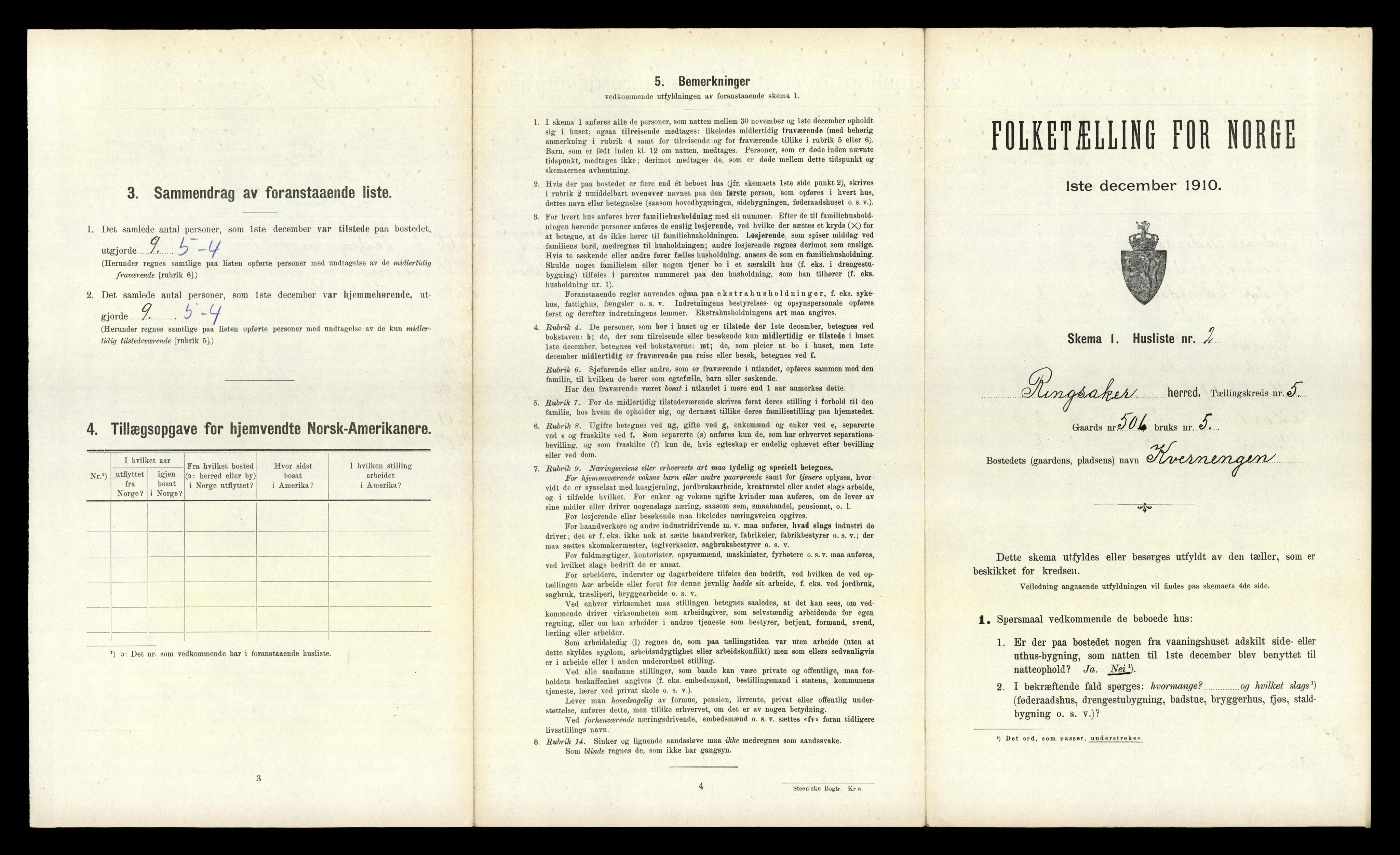 RA, 1910 census for Ringsaker, 1910, p. 653