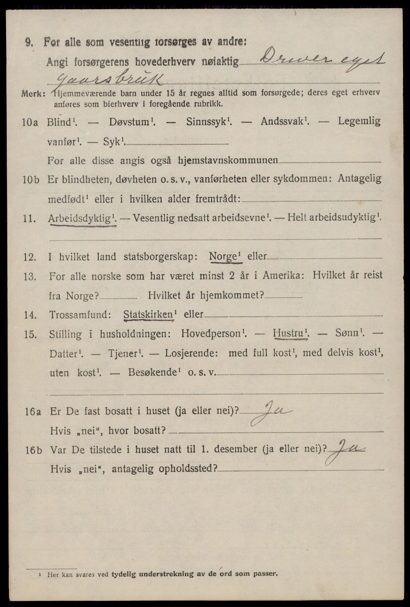 SAST, 1920 census for Jelsa, 1920, p. 1427