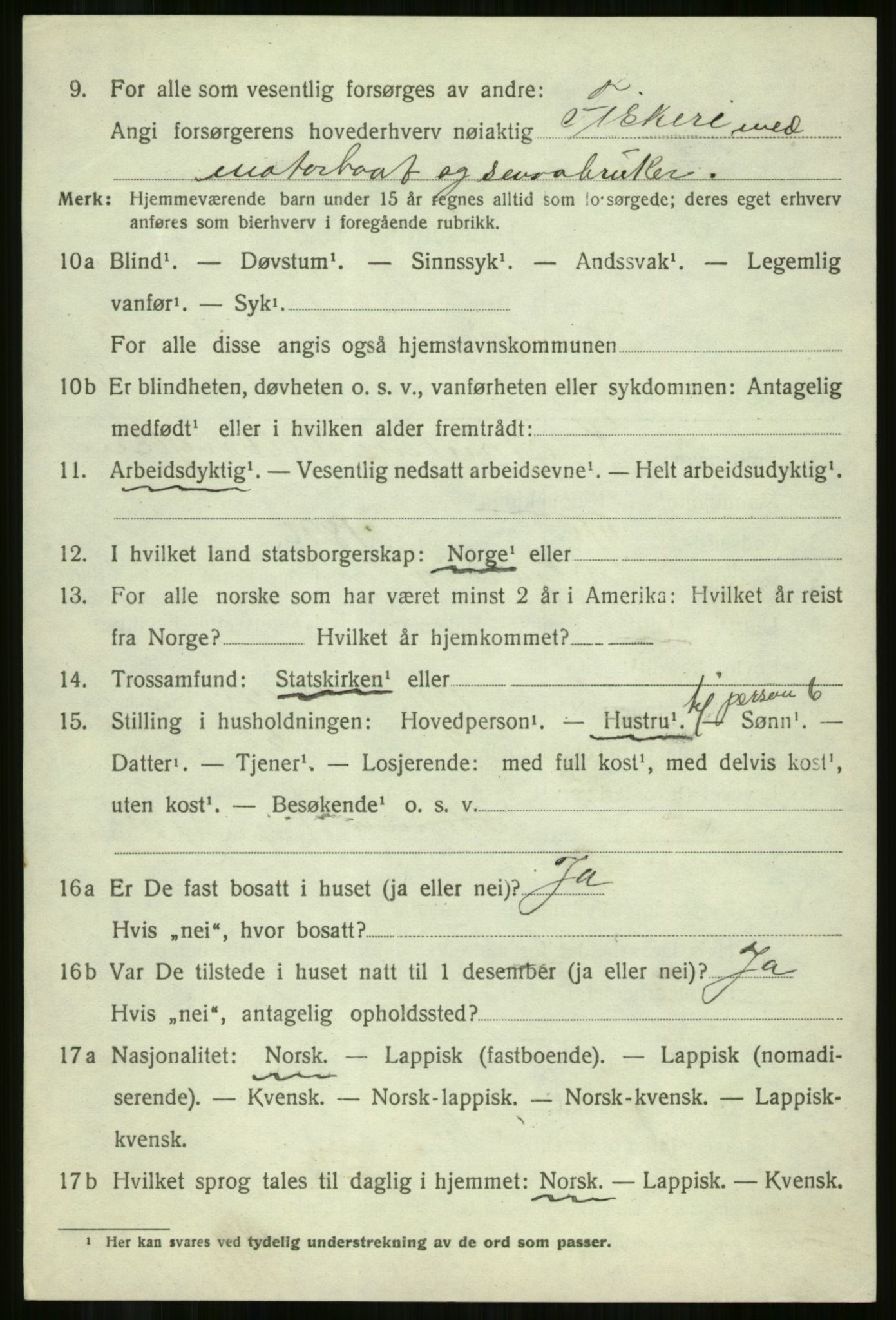 SATØ, 1920 census for Skjervøy, 1920, p. 6612
