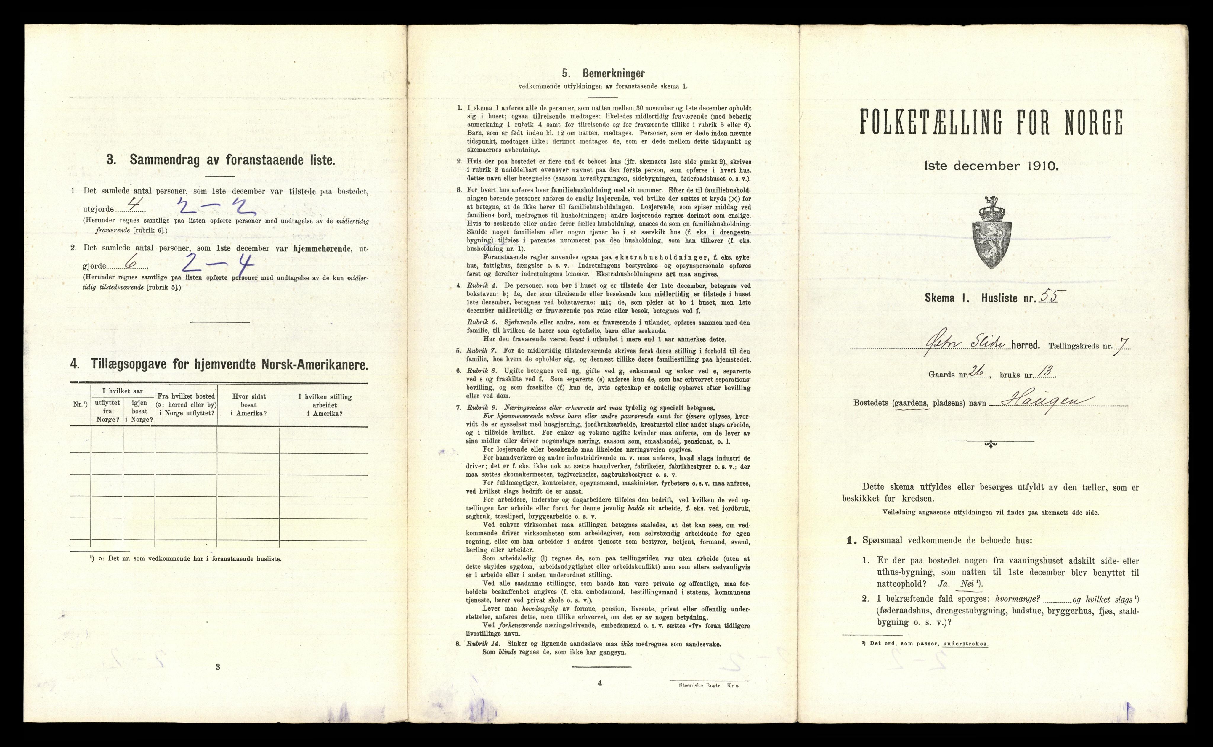 RA, 1910 census for Øystre Slidre, 1910, p. 698