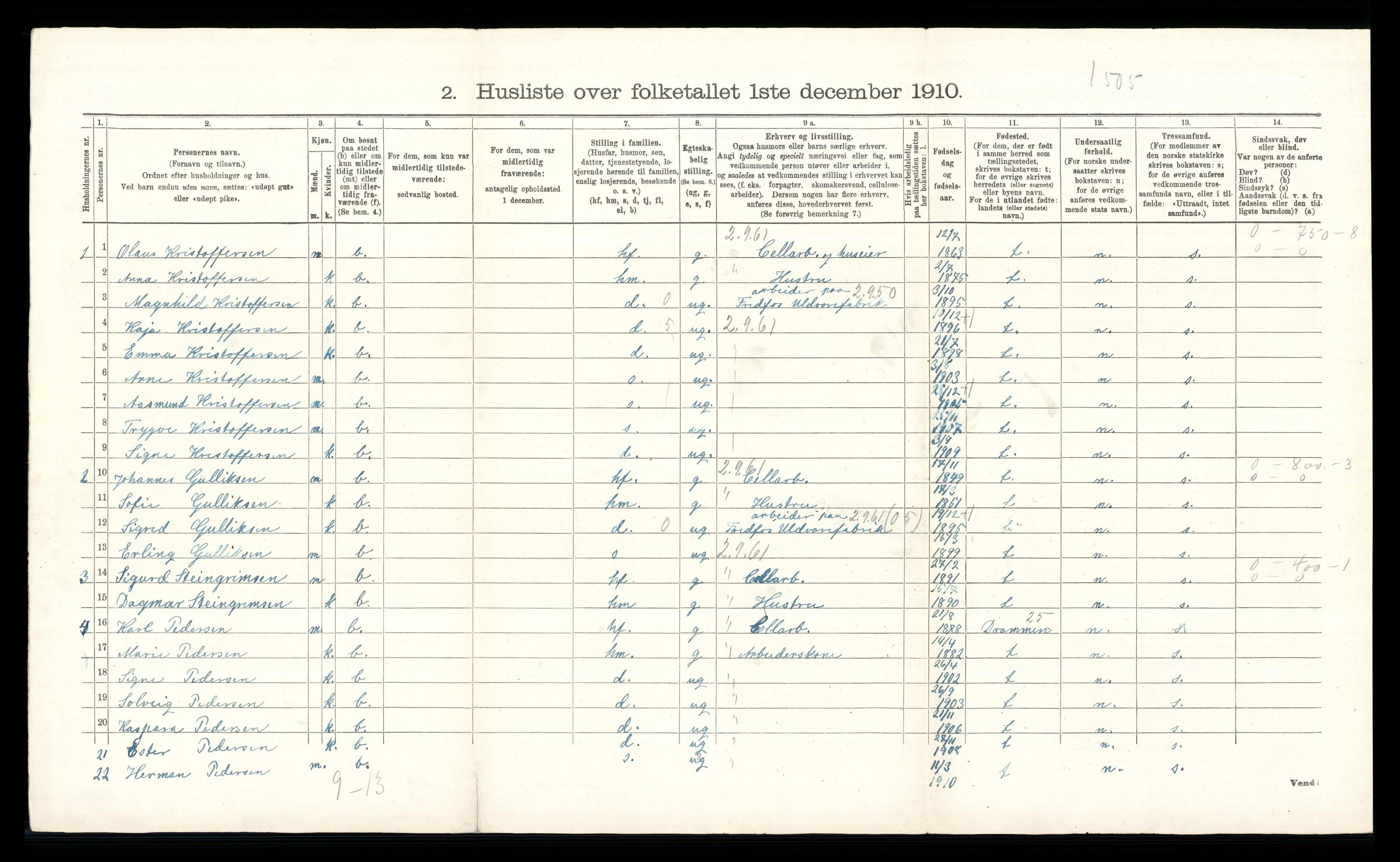 RA, 1910 census for Øvre Eiker, 1910, p. 566