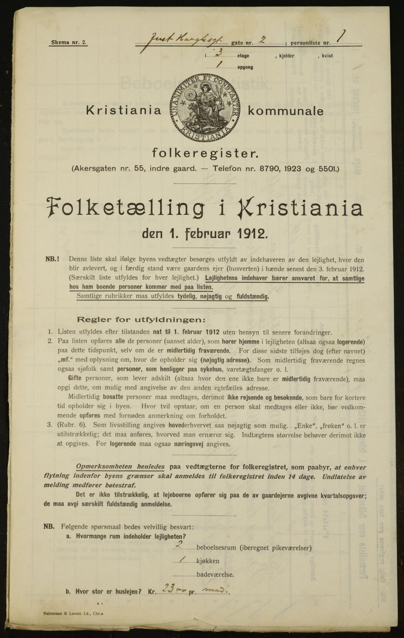 OBA, Municipal Census 1912 for Kristiania, 1912, p. 47983