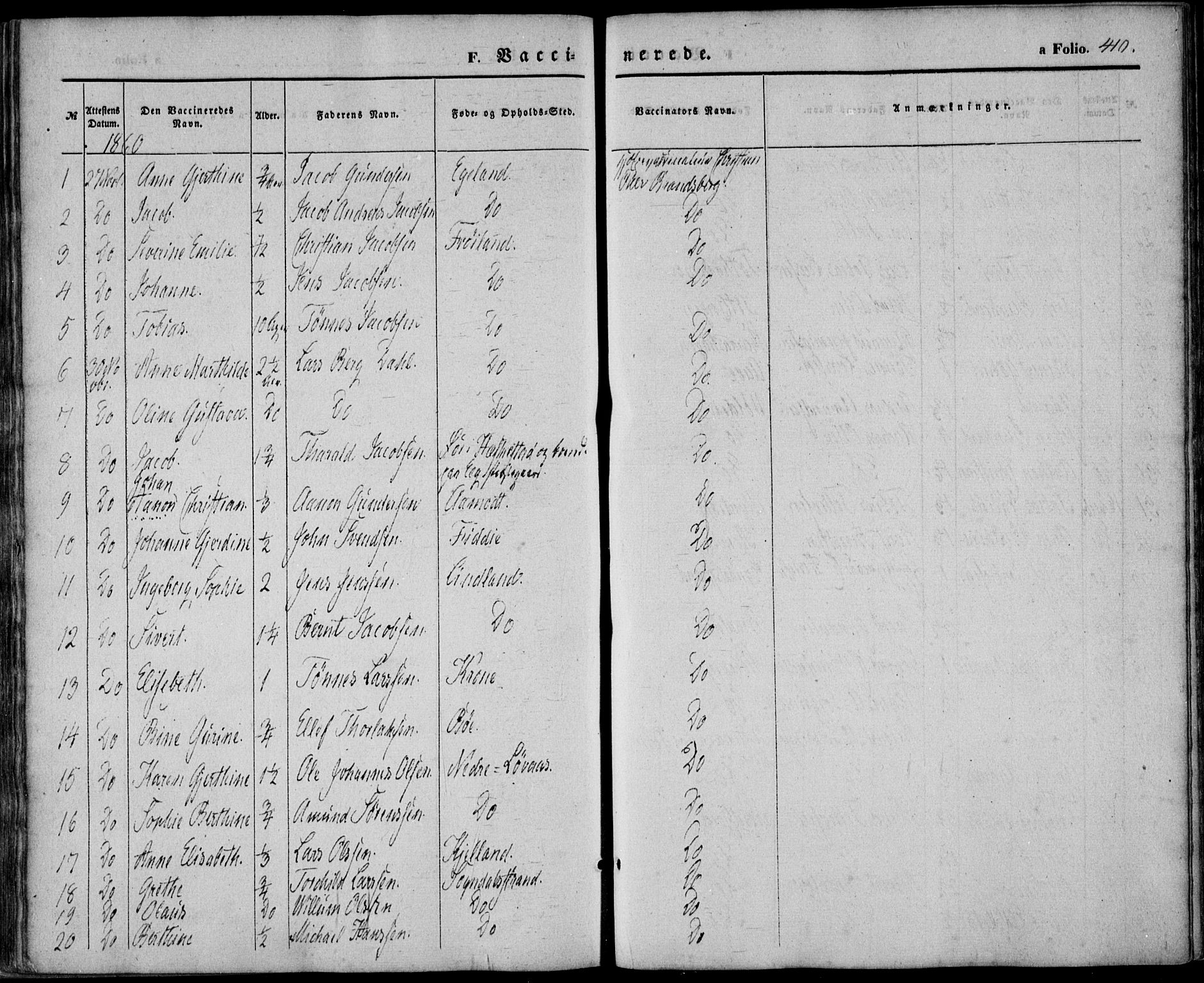 Sokndal sokneprestkontor, SAST/A-101808: Parish register (official) no. A 9, 1857-1874, p. 410