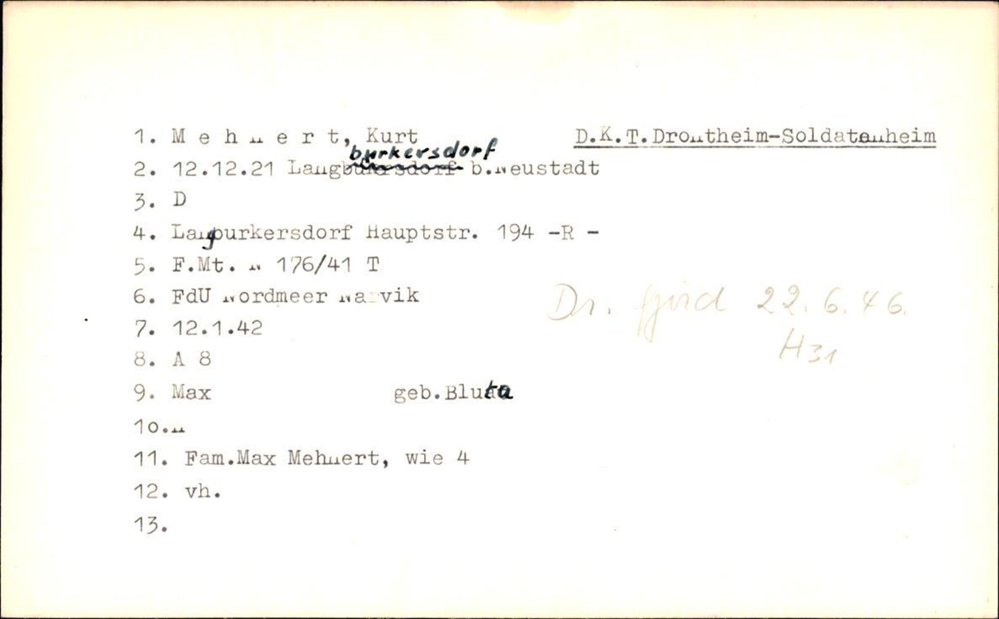 Hjemsendte tyskere , AV/RA-RAFA-6487/D/Db/L0019: Medrow-Mulsow, 1945-1947, p. 32