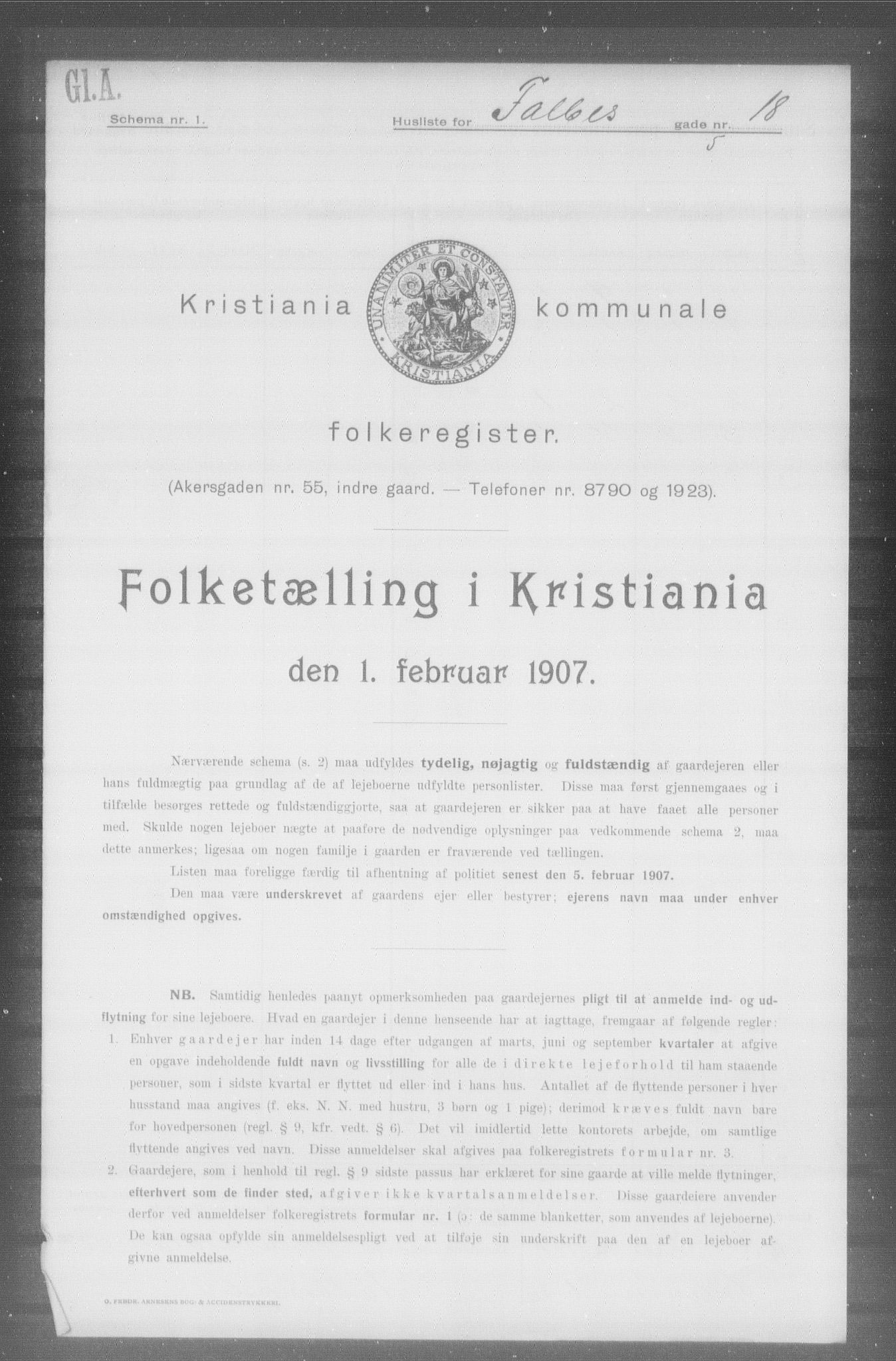 OBA, Municipal Census 1907 for Kristiania, 1907, p. 11753