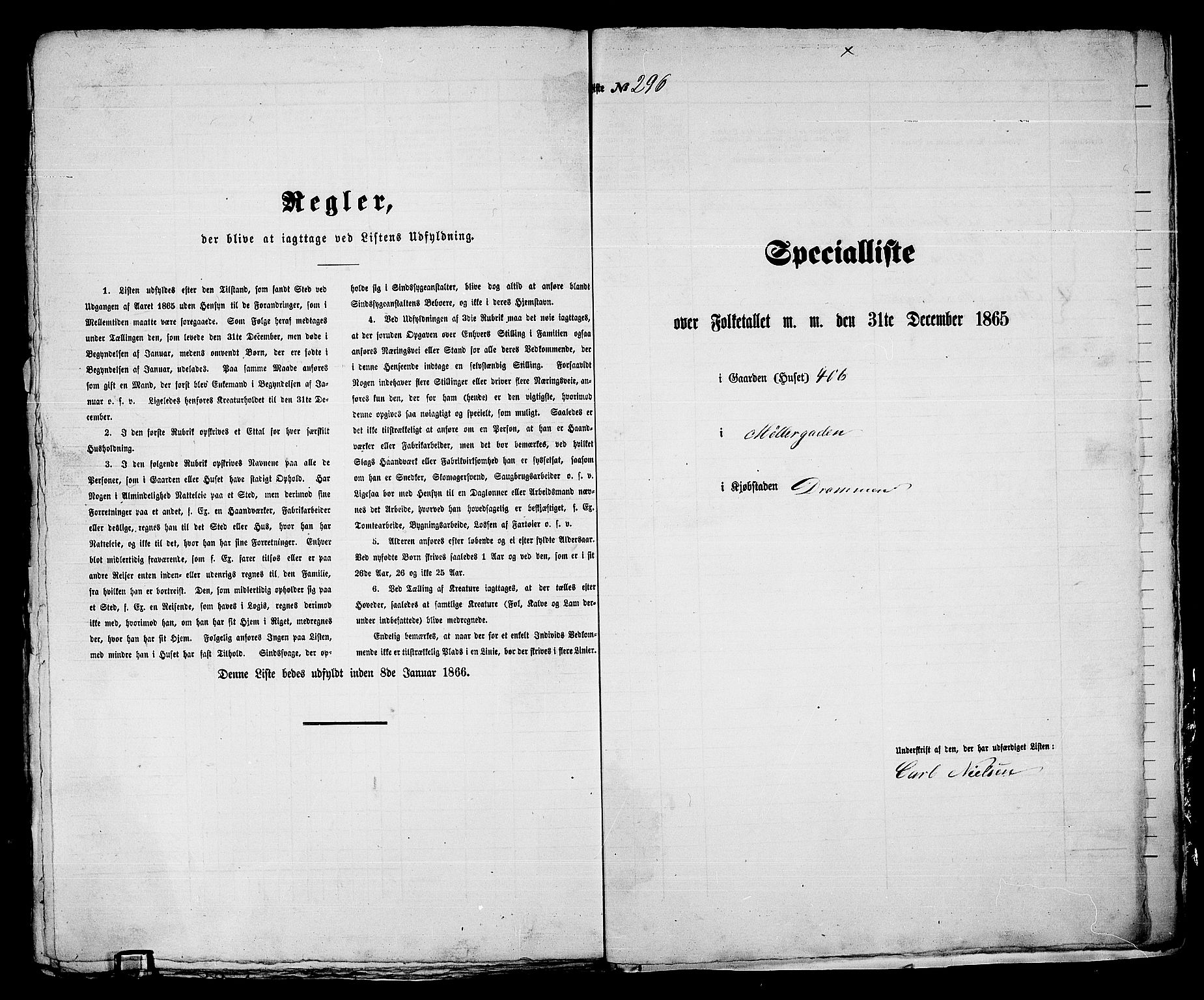 RA, 1865 census for Bragernes in Drammen, 1865, p. 621