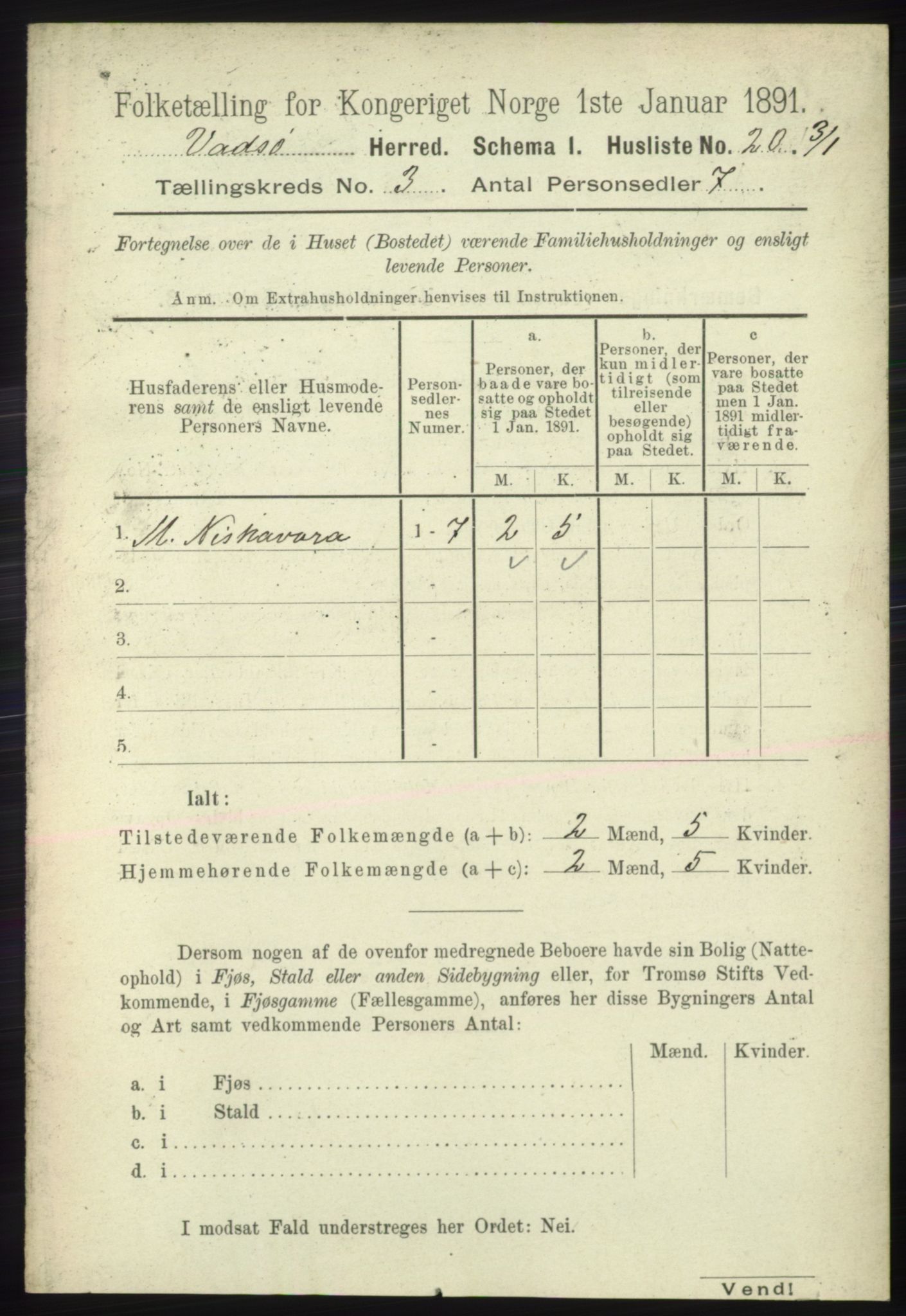 RA, 1891 census for 2029 Vadsø, 1891, p. 789