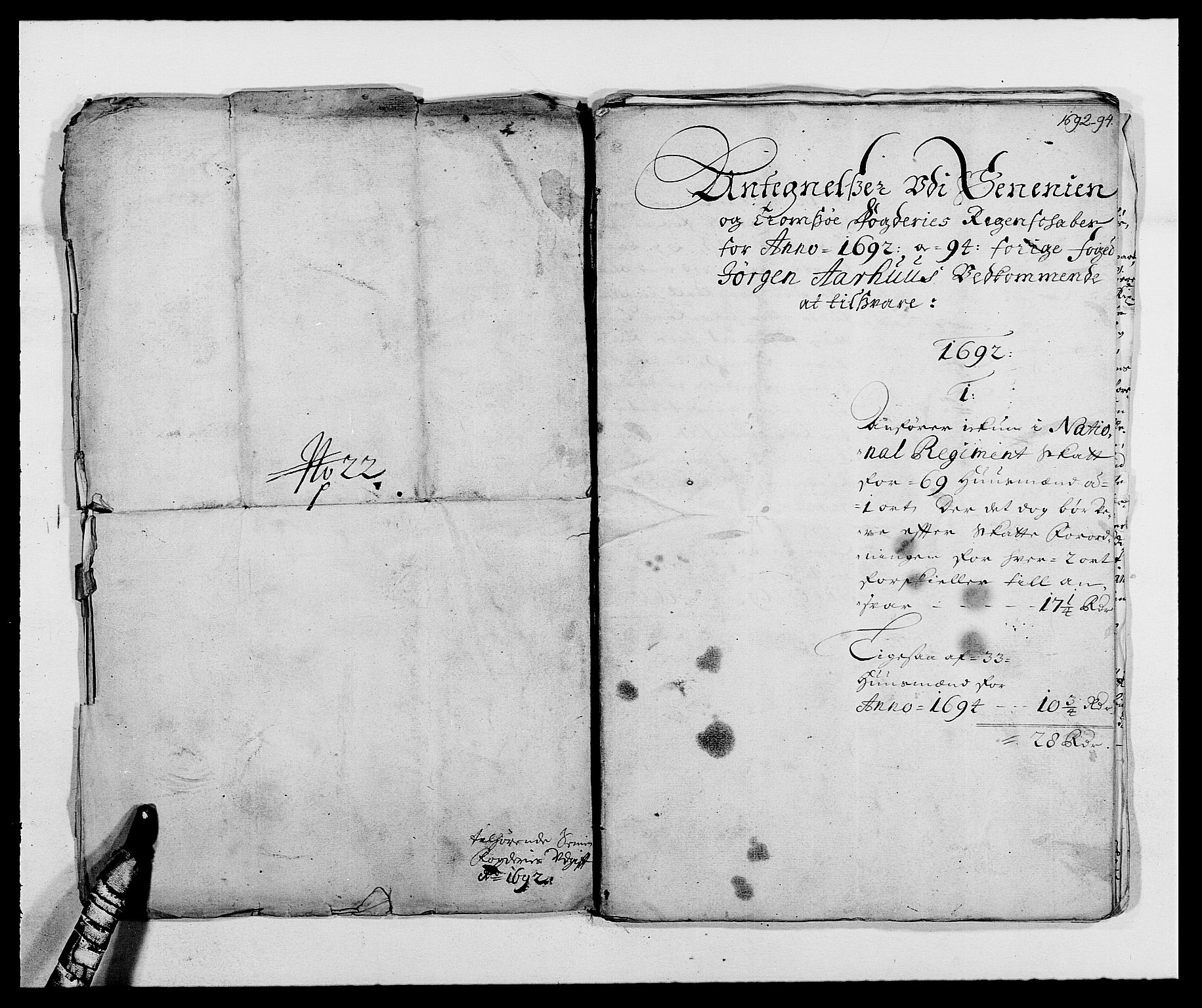 Rentekammeret inntil 1814, Reviderte regnskaper, Fogderegnskap, AV/RA-EA-4092/R68/L4752: Fogderegnskap Senja og Troms, 1691-1693, p. 296