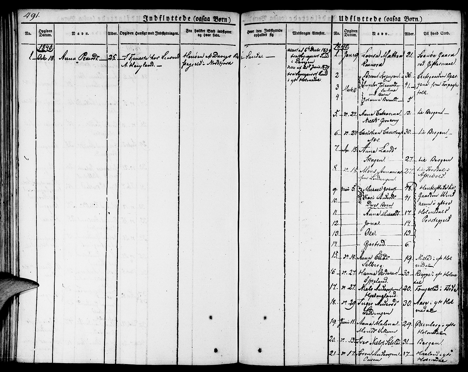 Gaular sokneprestembete, SAB/A-80001/H/Haa: Parish register (official) no. A 3, 1821-1840, p. 491