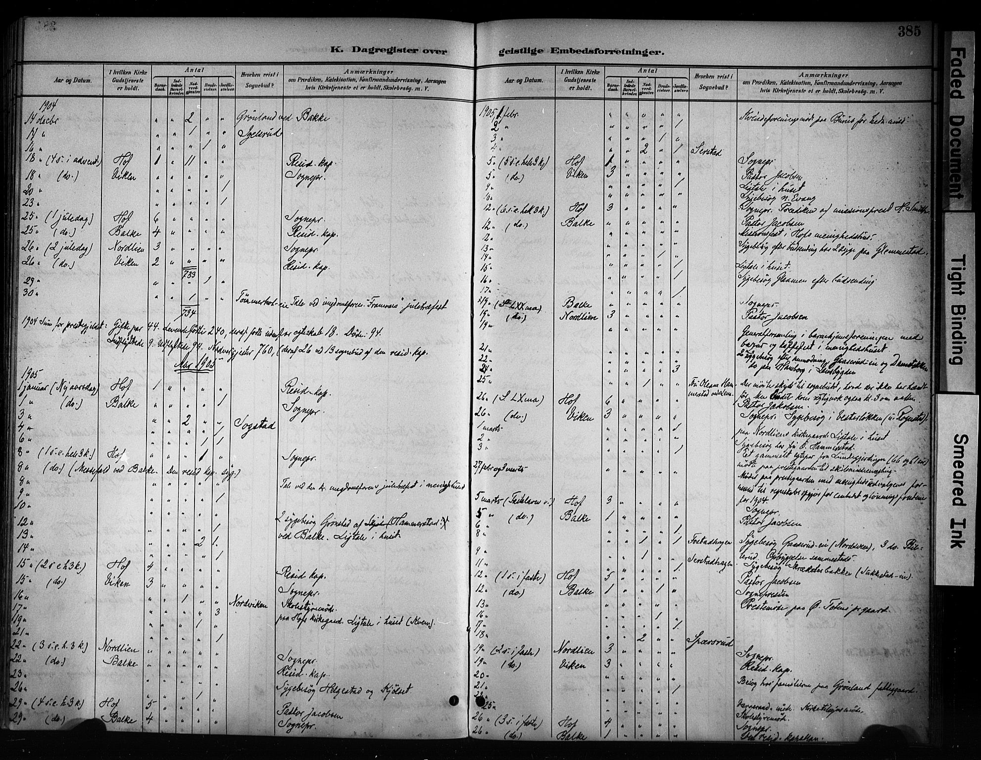 Østre Toten prestekontor, SAH/PREST-104/H/Ha/Haa/L0008: Parish register (official) no. 8, 1897-1909, p. 385