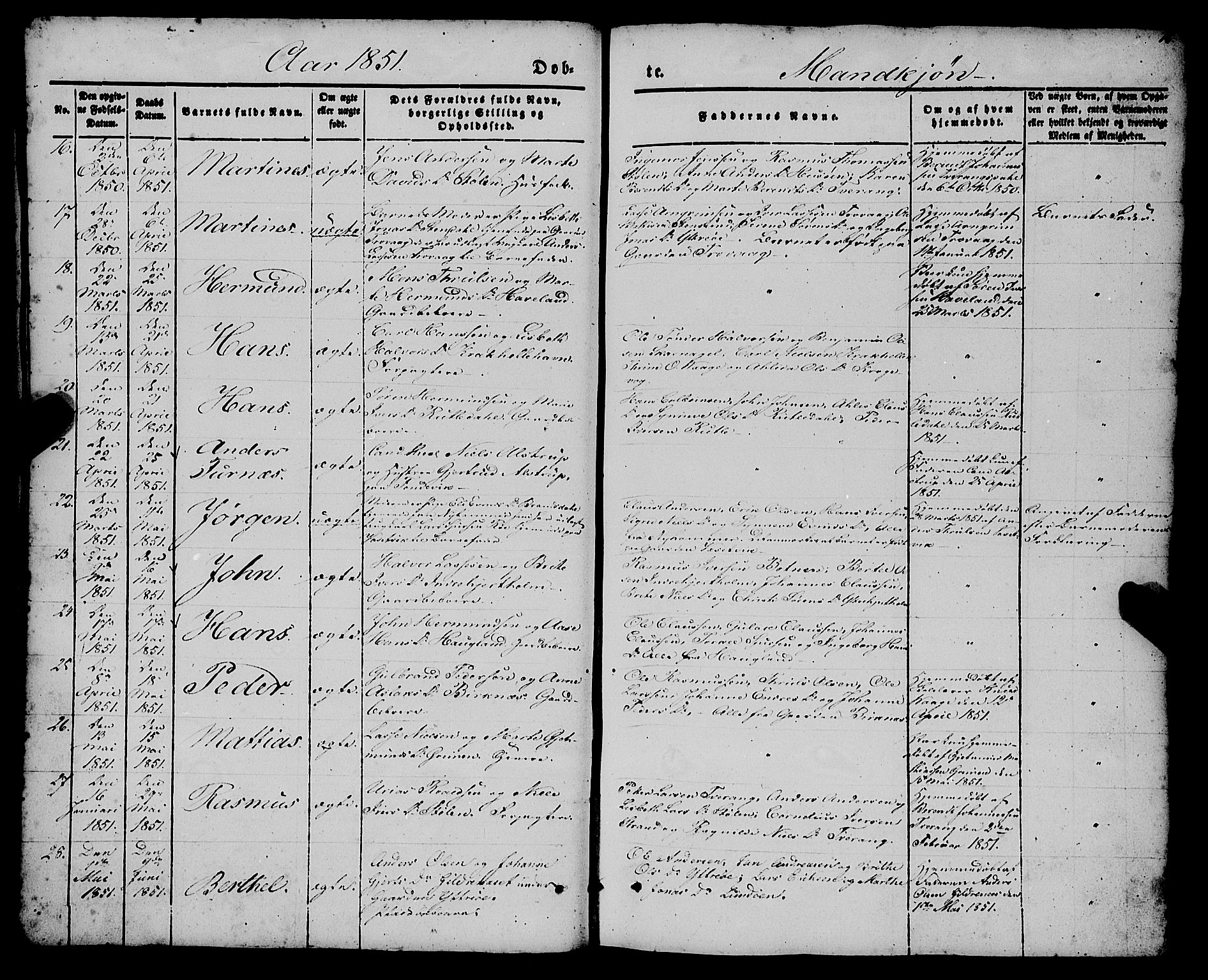 Gulen sokneprestembete, SAB/A-80201/H/Haa/Haaa/L0021: Parish register (official) no. A 21, 1848-1858, p. 16