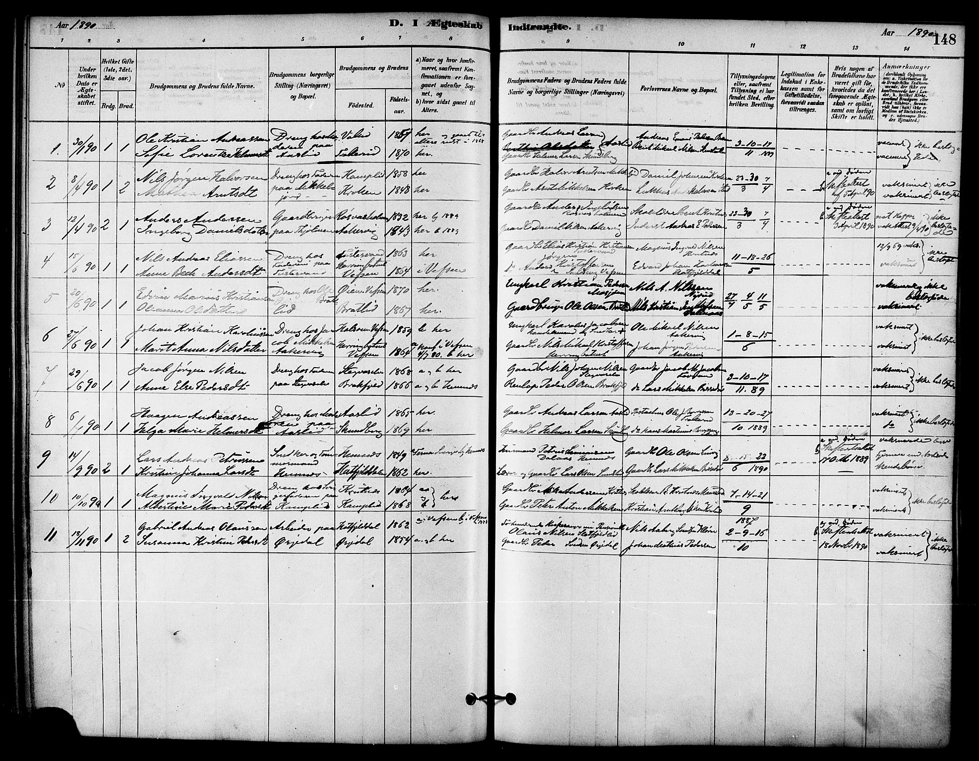 Ministerialprotokoller, klokkerbøker og fødselsregistre - Nordland, AV/SAT-A-1459/823/L0325: Parish register (official) no. 823A02, 1878-1898, p. 148