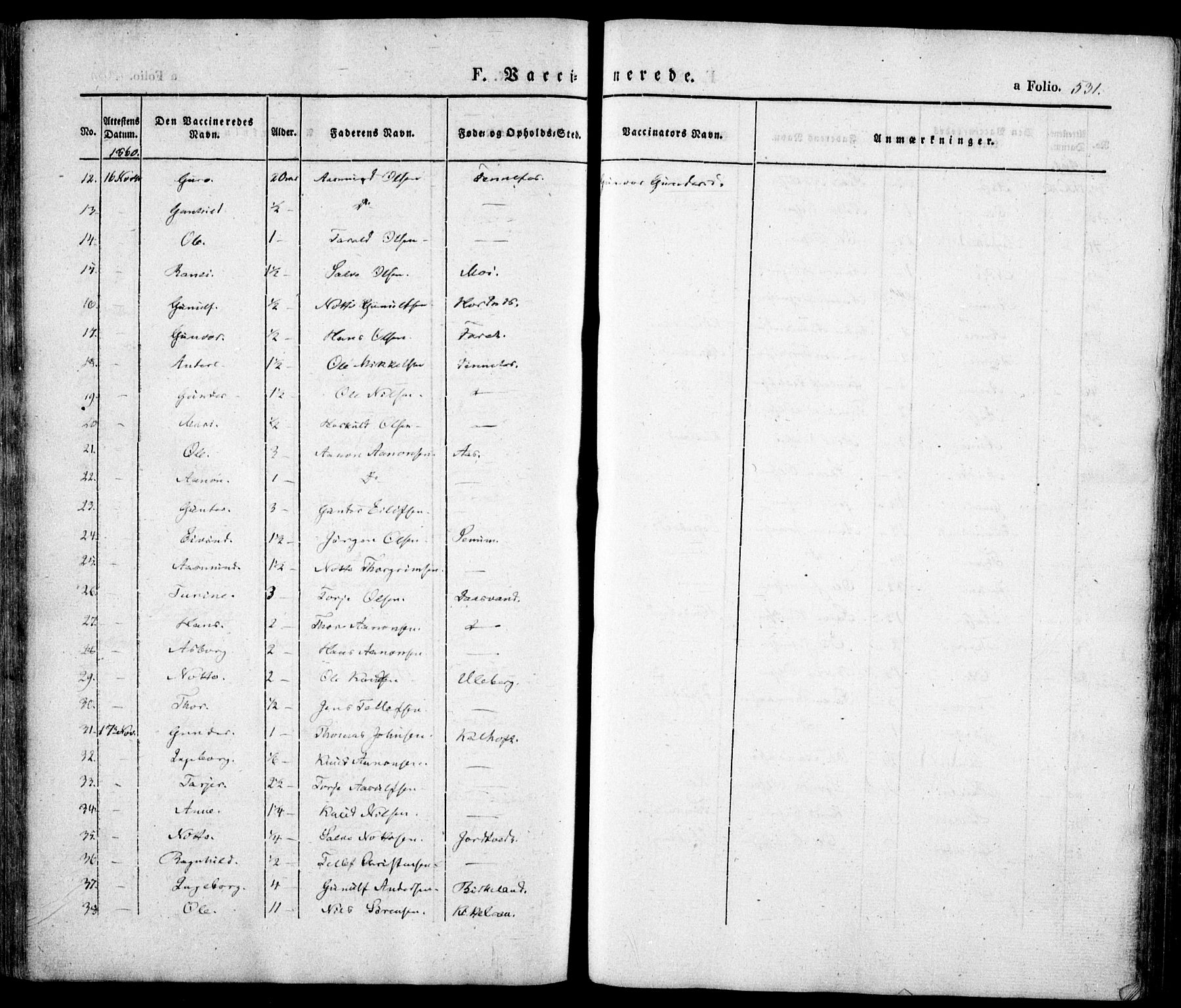 Evje sokneprestkontor, AV/SAK-1111-0008/F/Fa/Faa/L0005: Parish register (official) no. A 5, 1843-1865, p. 531