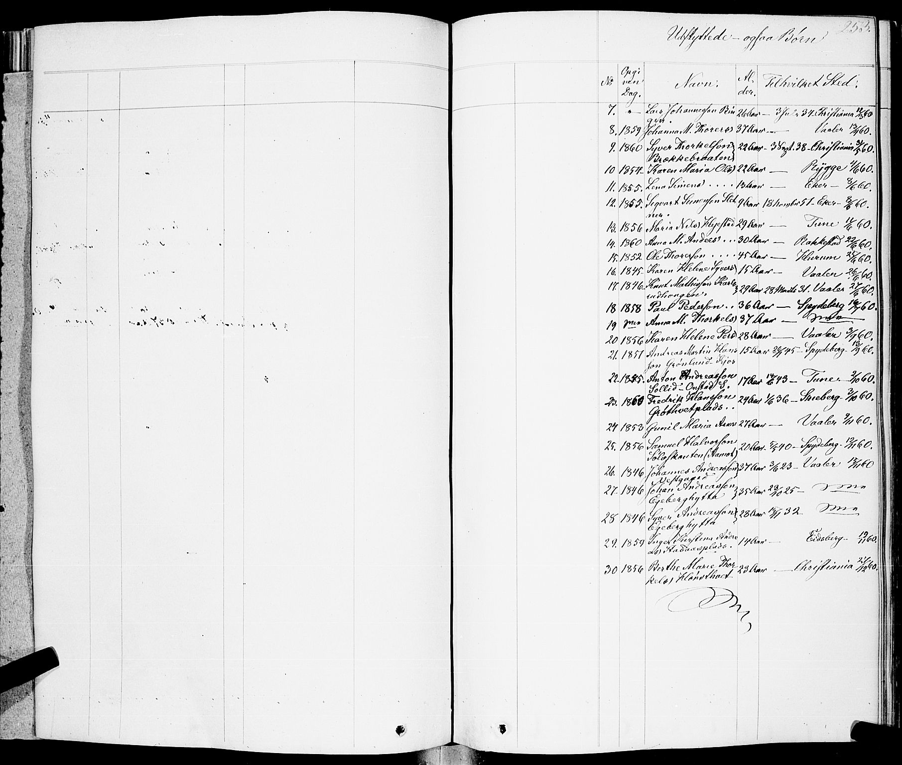 Skiptvet prestekontor Kirkebøker, AV/SAO-A-20009/F/Fa/L0006: Parish register (official) no. 6, 1839-1860, p. 253