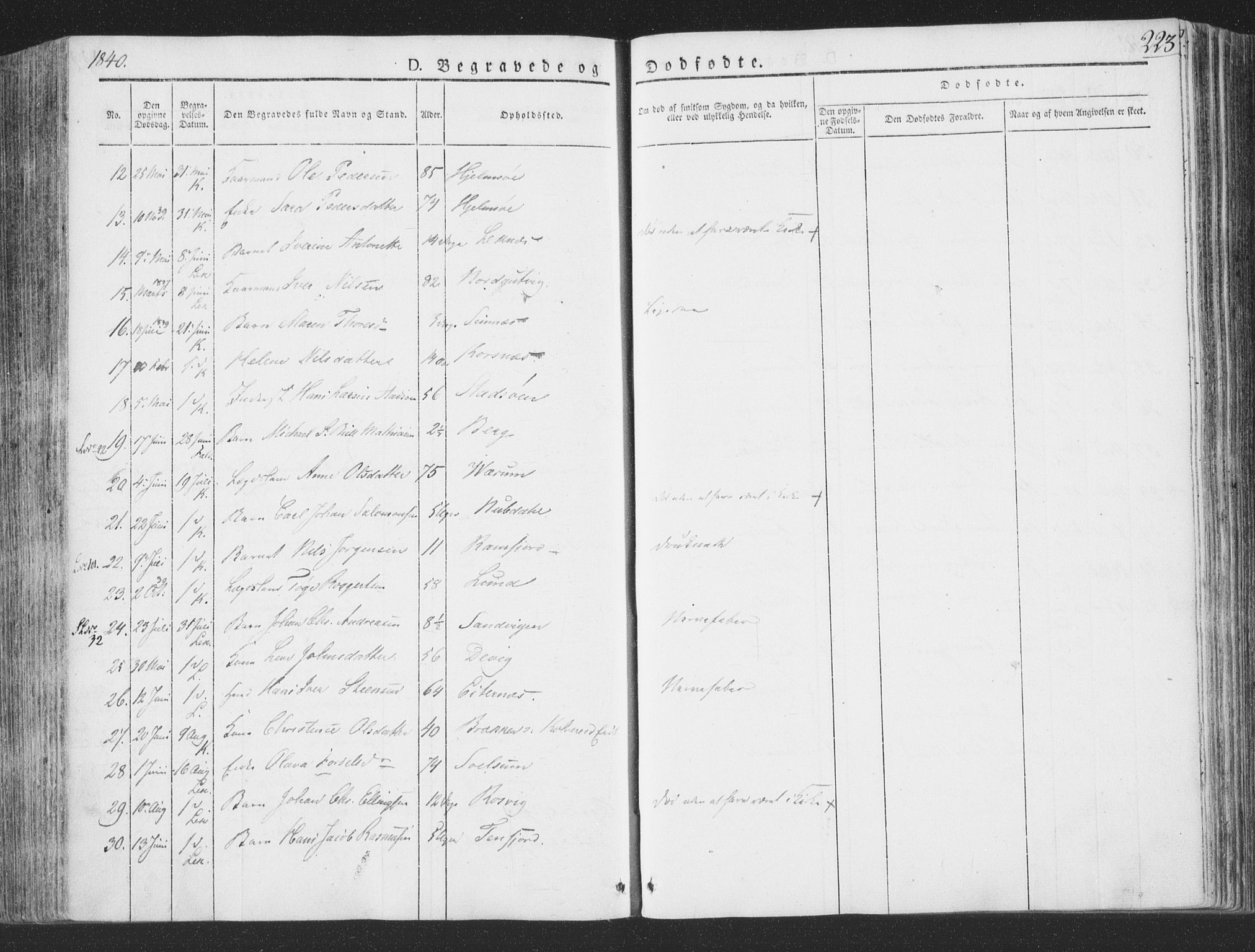 Ministerialprotokoller, klokkerbøker og fødselsregistre - Nord-Trøndelag, AV/SAT-A-1458/780/L0639: Parish register (official) no. 780A04, 1830-1844, p. 223