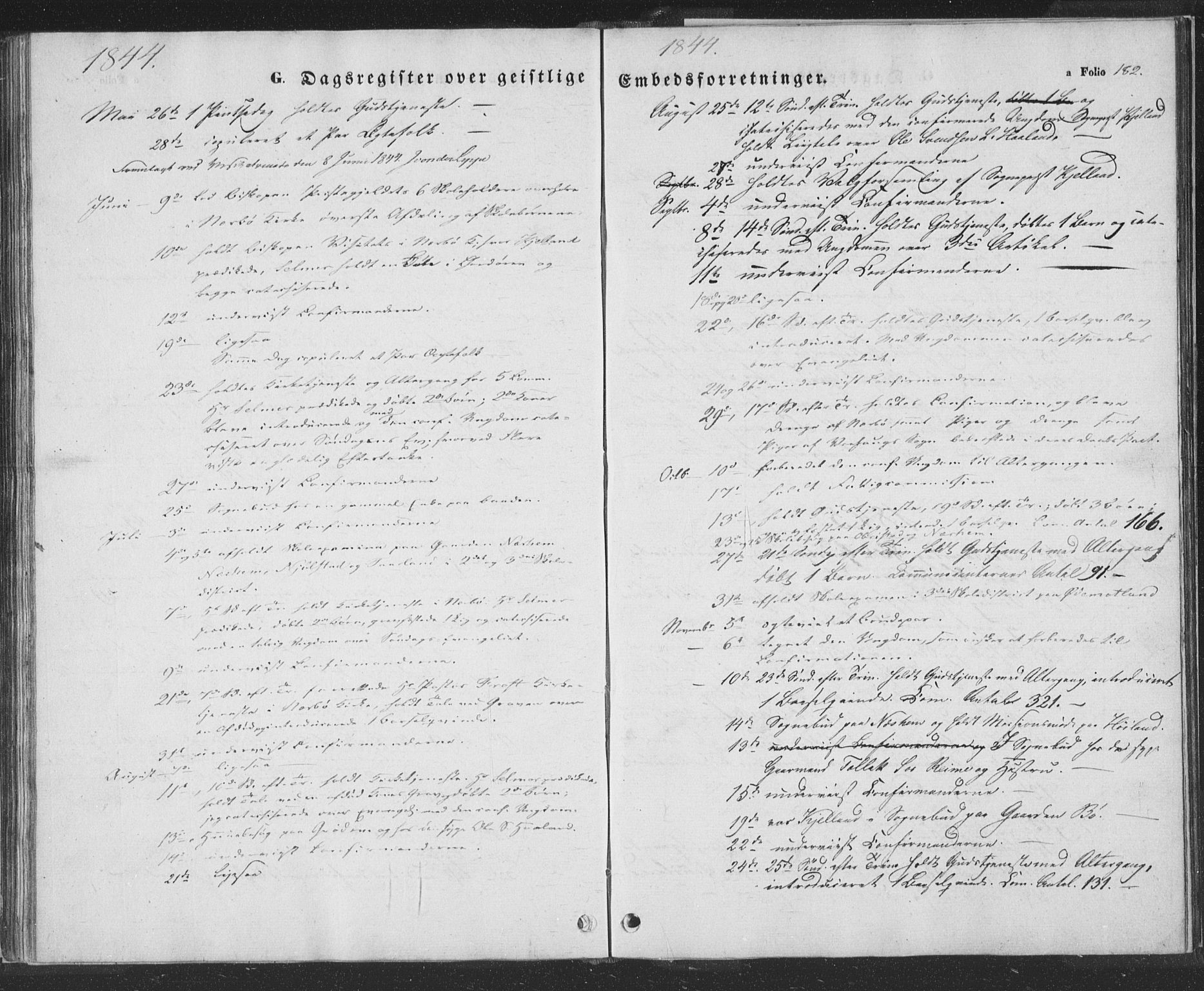 Hå sokneprestkontor, SAST/A-101801/001/30BA/L0006: Parish register (official) no. A 5, 1842-1853, p. 182