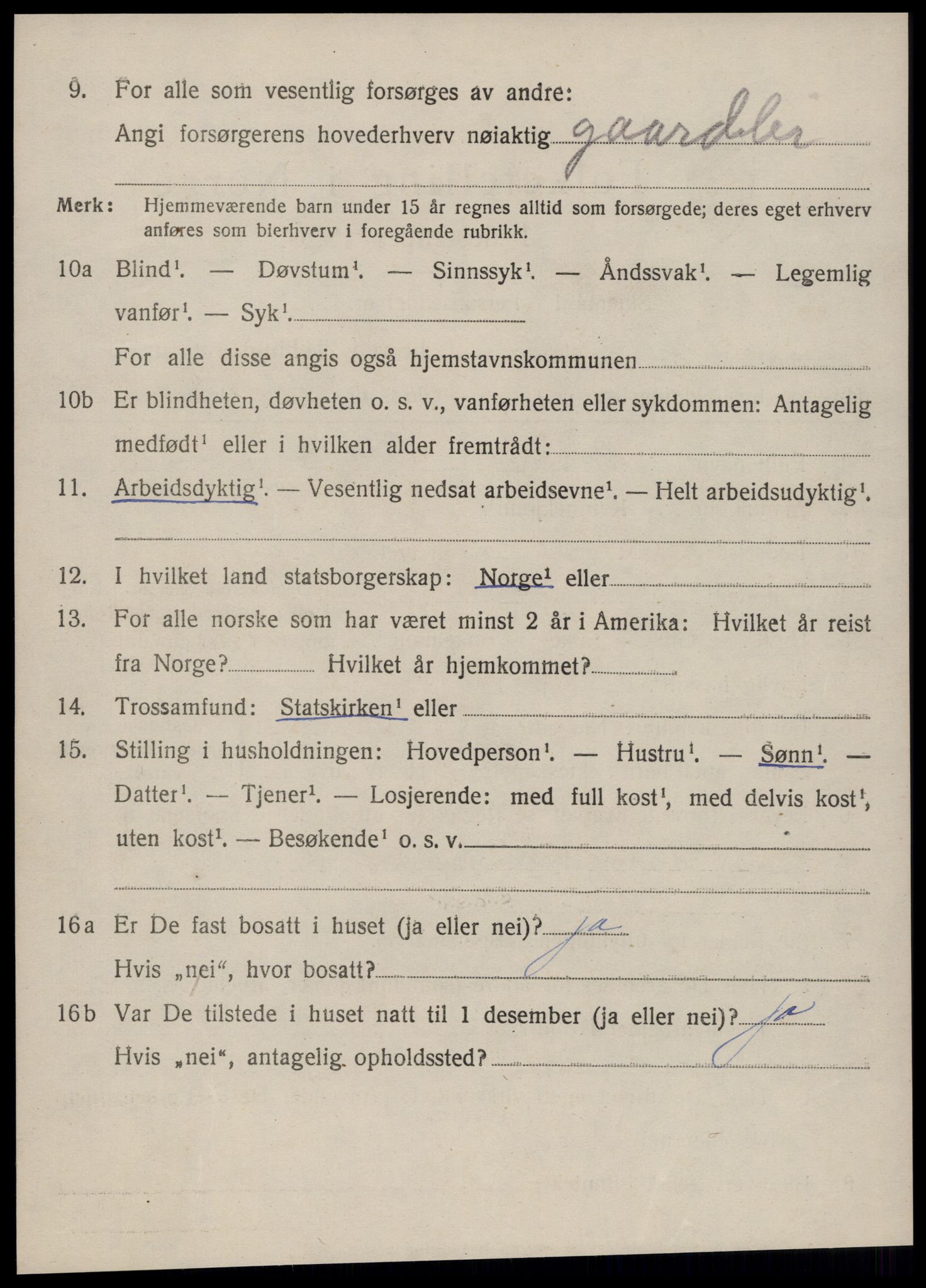 SAT, 1920 census for Sunnylven, 1920, p. 3657