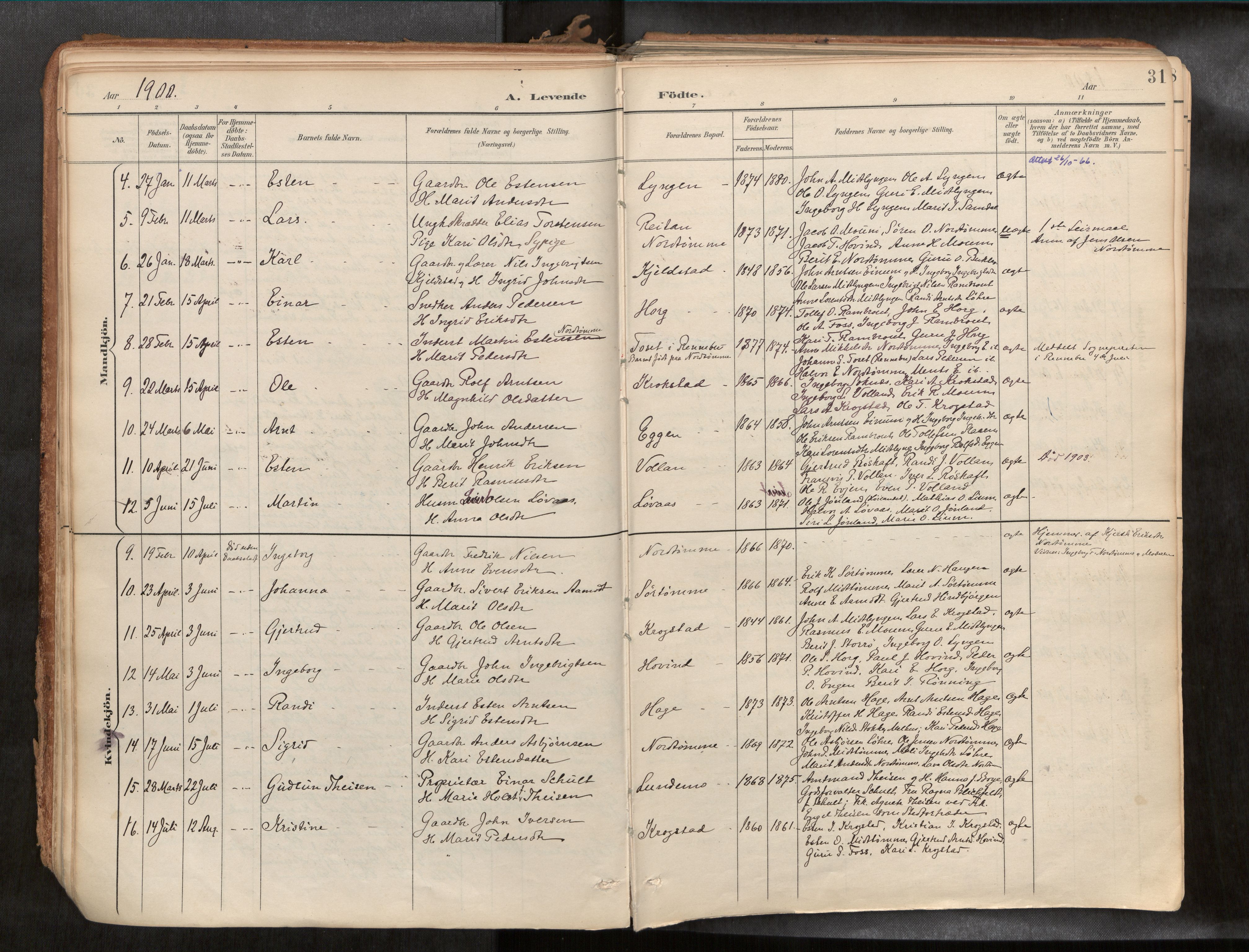 Ministerialprotokoller, klokkerbøker og fødselsregistre - Sør-Trøndelag, SAT/A-1456/692/L1105b: Parish register (official) no. 692A06, 1891-1934, p. 31