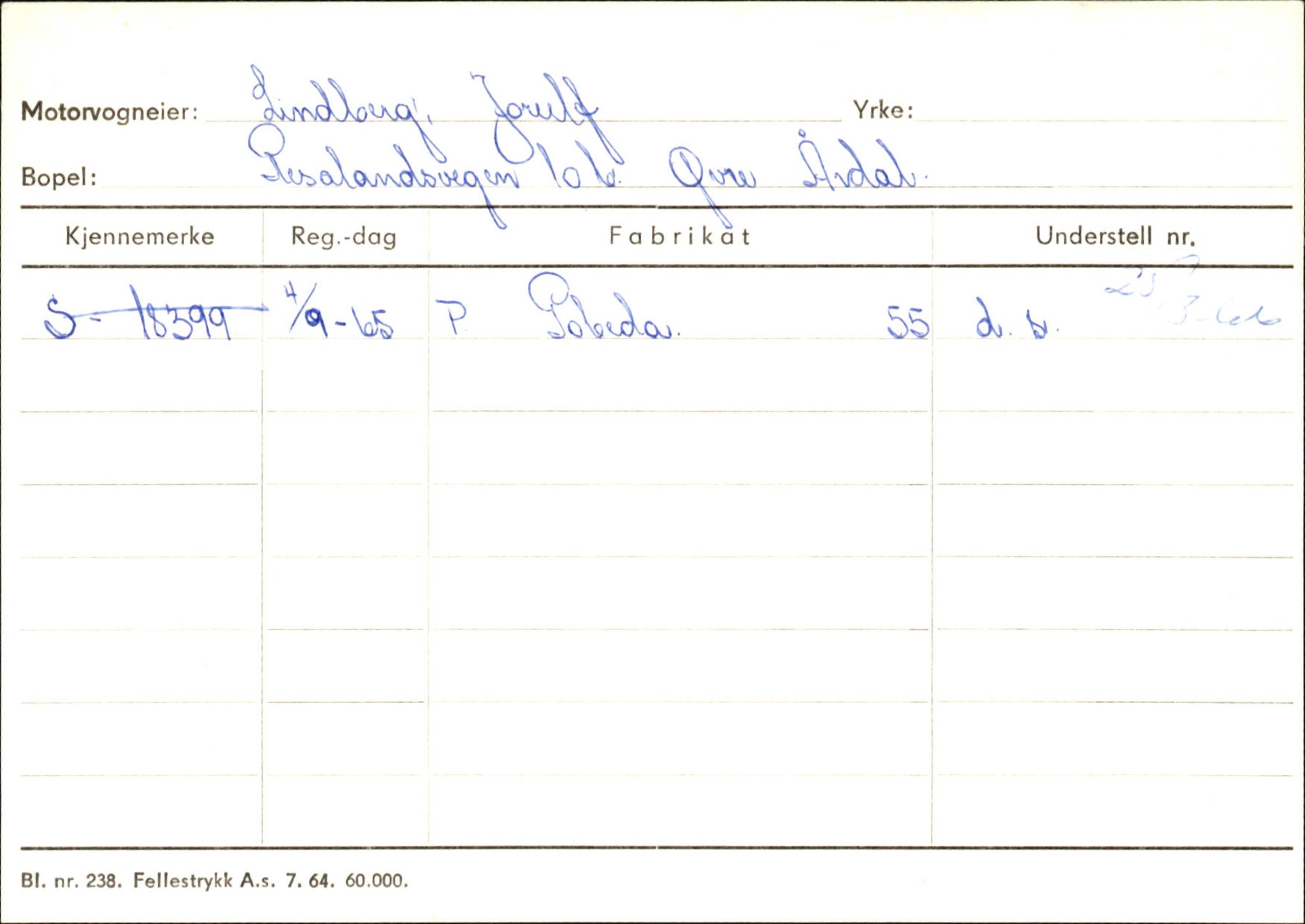 Statens vegvesen, Sogn og Fjordane vegkontor, AV/SAB-A-5301/4/F/L0145: Registerkort Vågsøy S-Å. Årdal I-P, 1945-1975, p. 1441