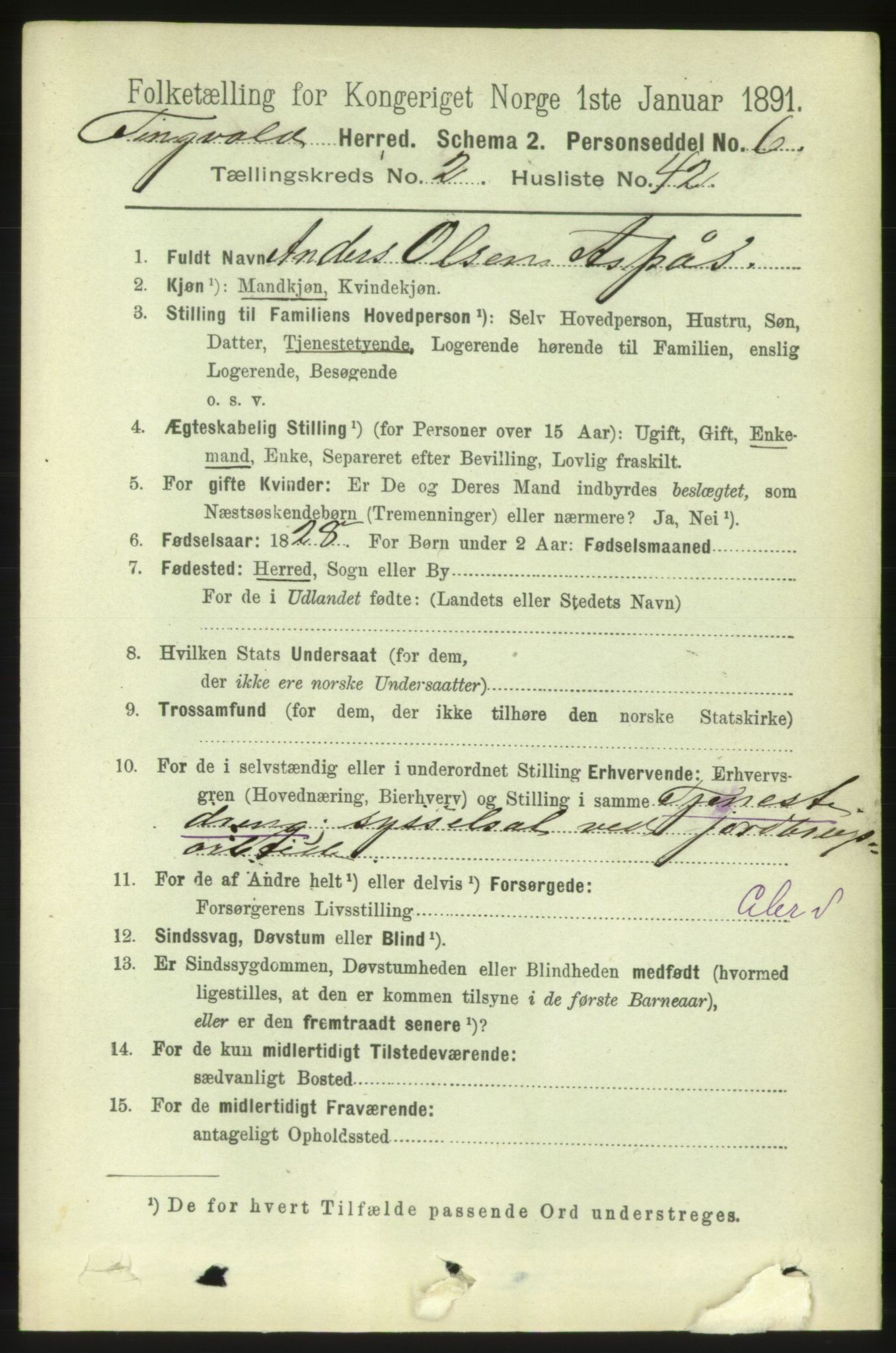 RA, 1891 census for 1560 Tingvoll, 1891, p. 901