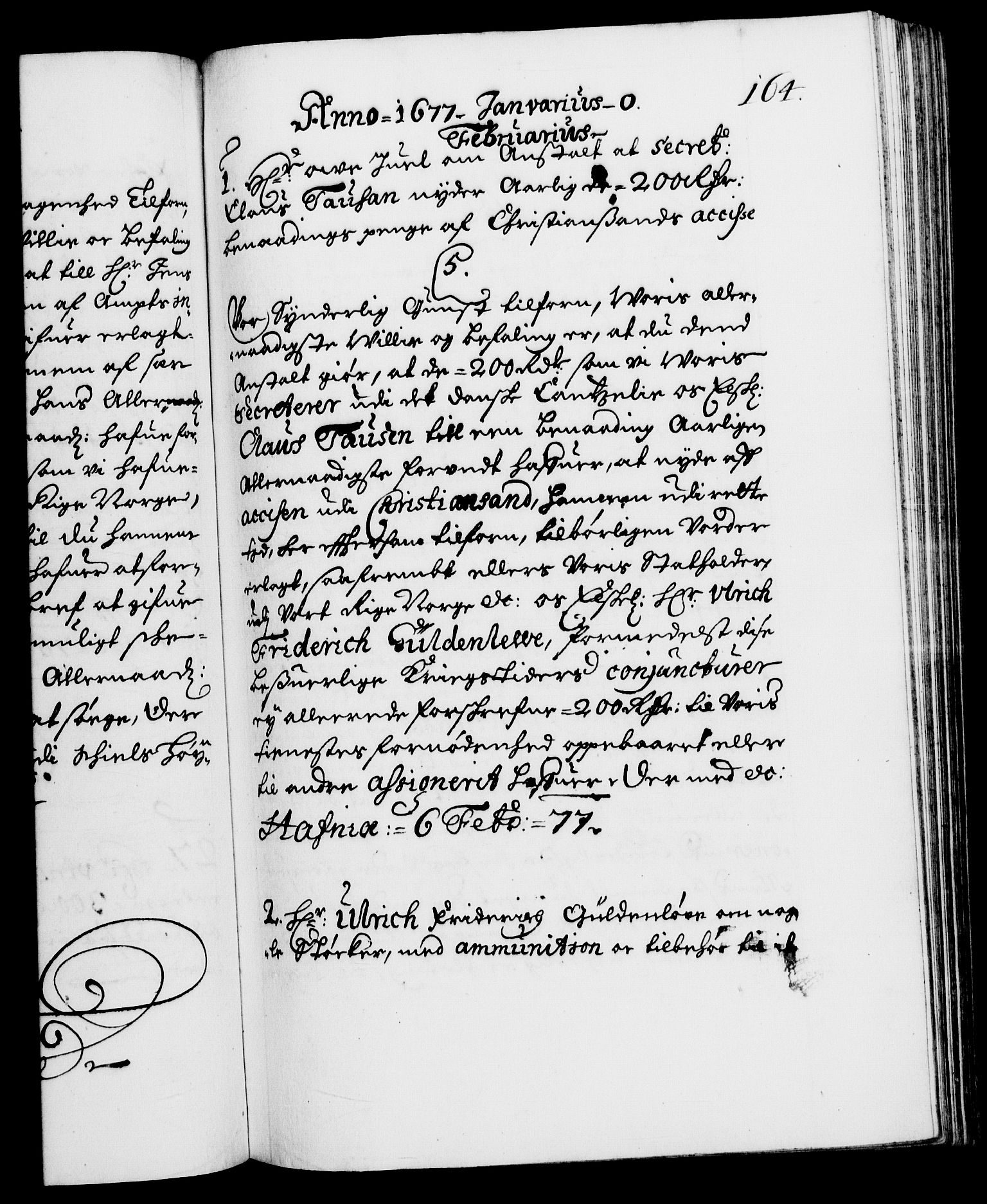 Danske Kanselli 1572-1799, AV/RA-EA-3023/F/Fc/Fca/Fcab/L0012: Norske tegnelser (mikrofilm), 1670-1683, p. 164a
