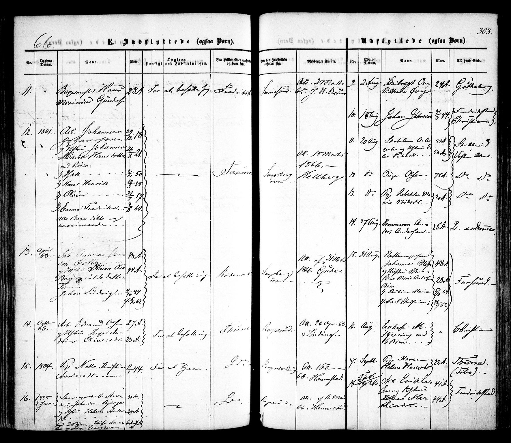 Sarpsborg prestekontor Kirkebøker, AV/SAO-A-2006/F/Fa/L0001: Parish register (official) no. 1, 1859-1868, p. 303