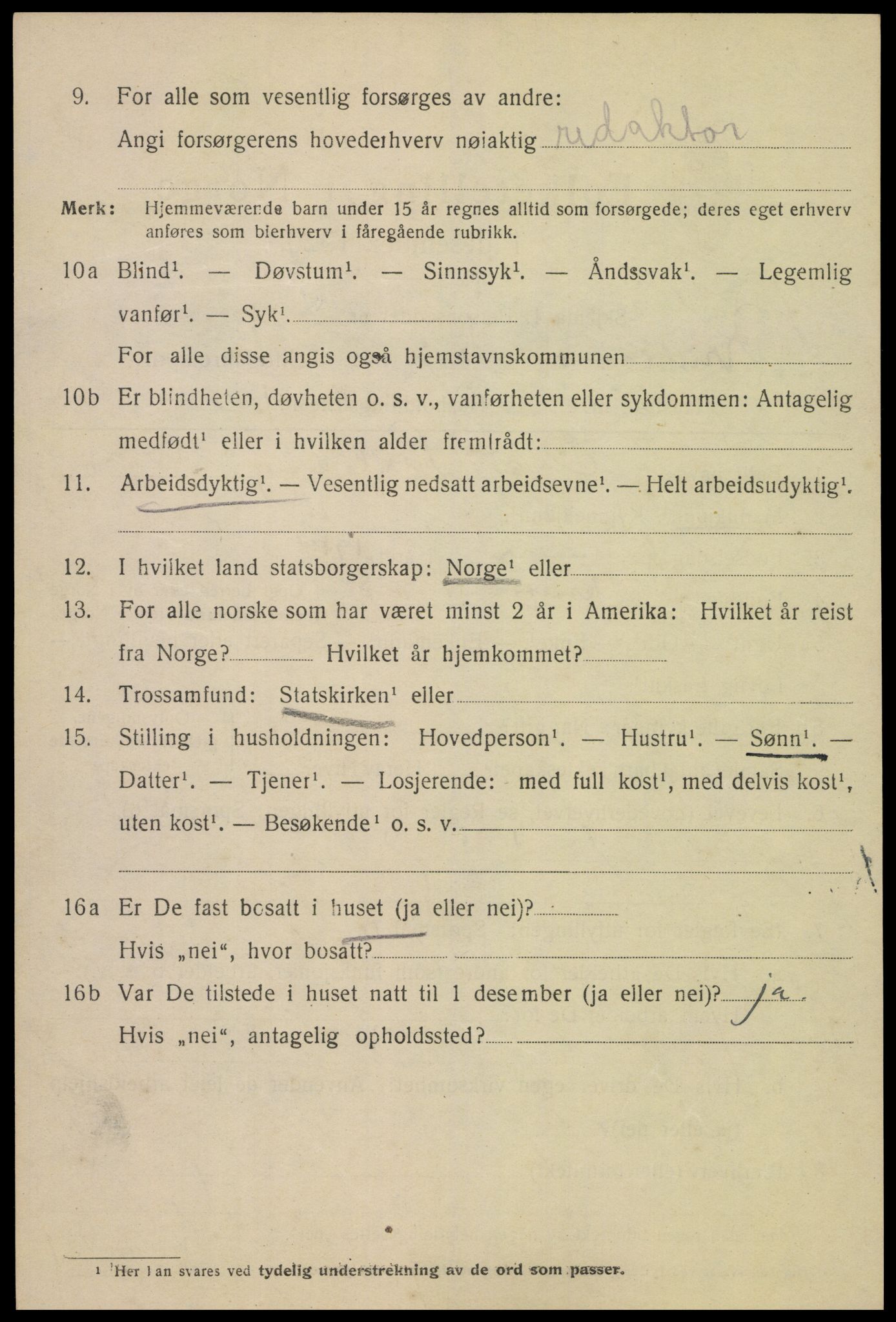 SAK, 1920 census for Kristiansand, 1920, p. 14362