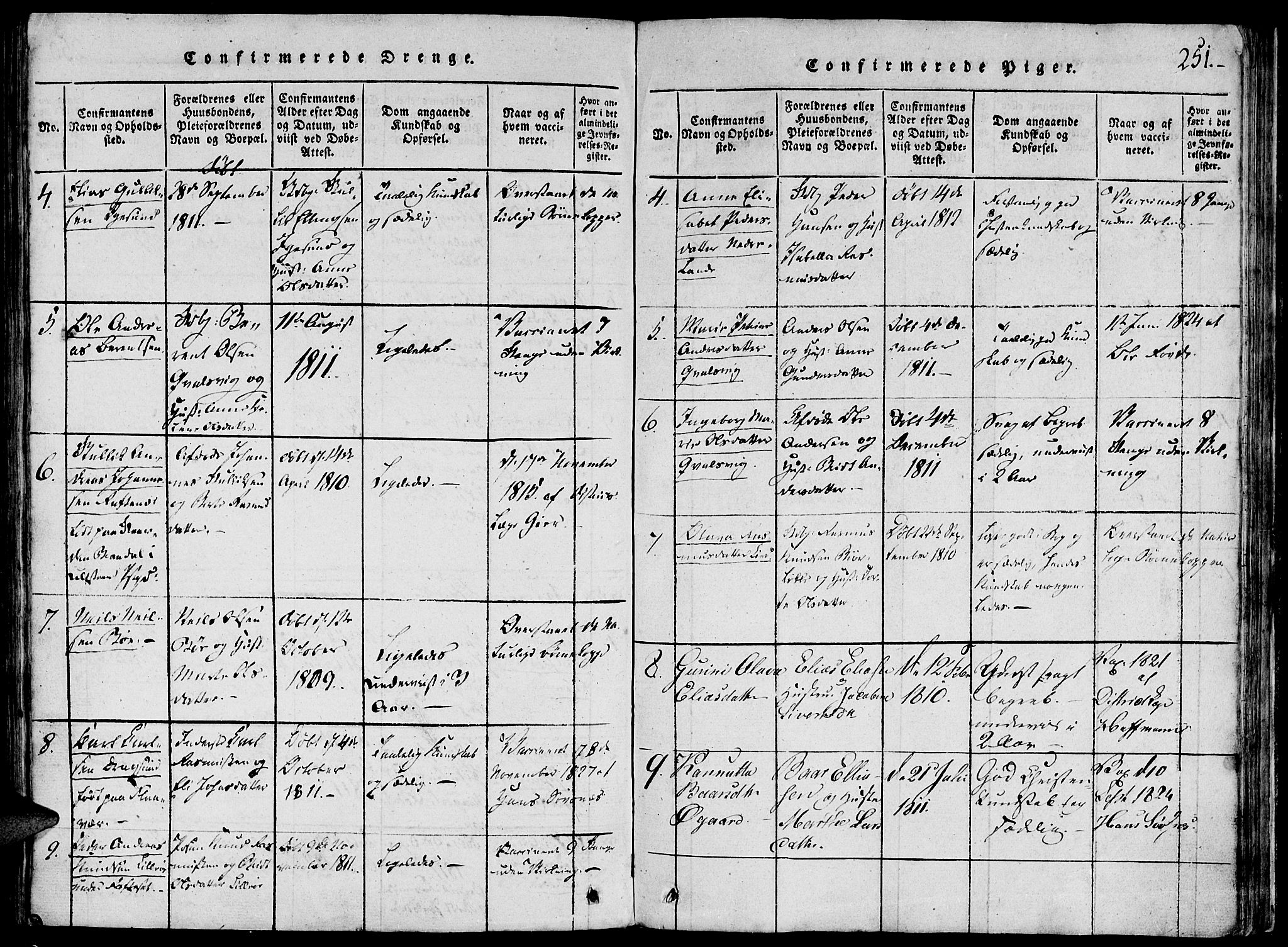 Ministerialprotokoller, klokkerbøker og fødselsregistre - Møre og Romsdal, AV/SAT-A-1454/507/L0069: Parish register (official) no. 507A04, 1816-1841, p. 251