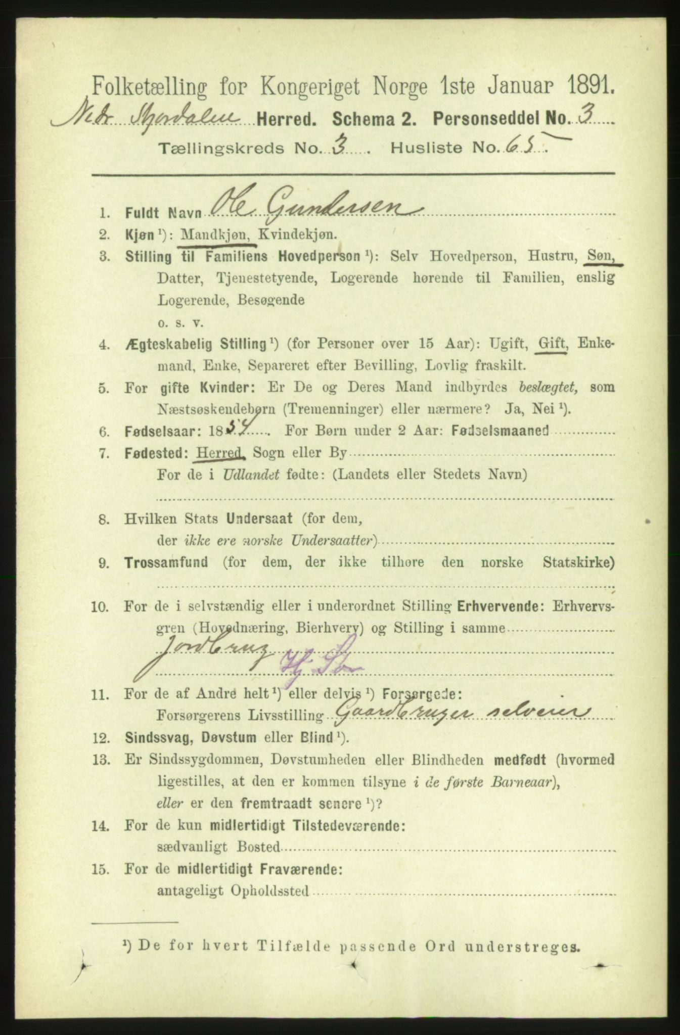 RA, 1891 census for 1714 Nedre Stjørdal, 1891, p. 1415