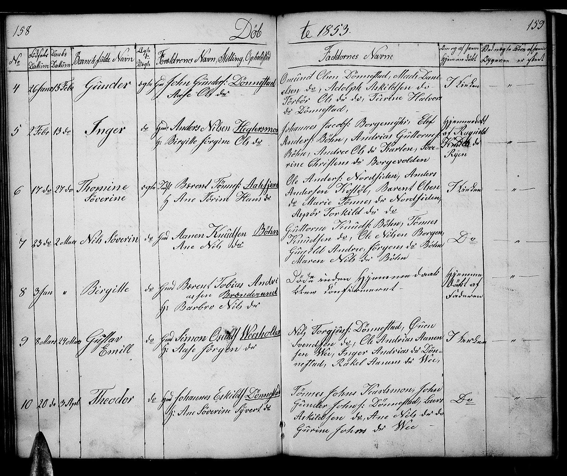 Tveit sokneprestkontor, AV/SAK-1111-0043/F/Fb/L0002: Parish register (copy) no. B 2, 1835-1854, p. 158-159