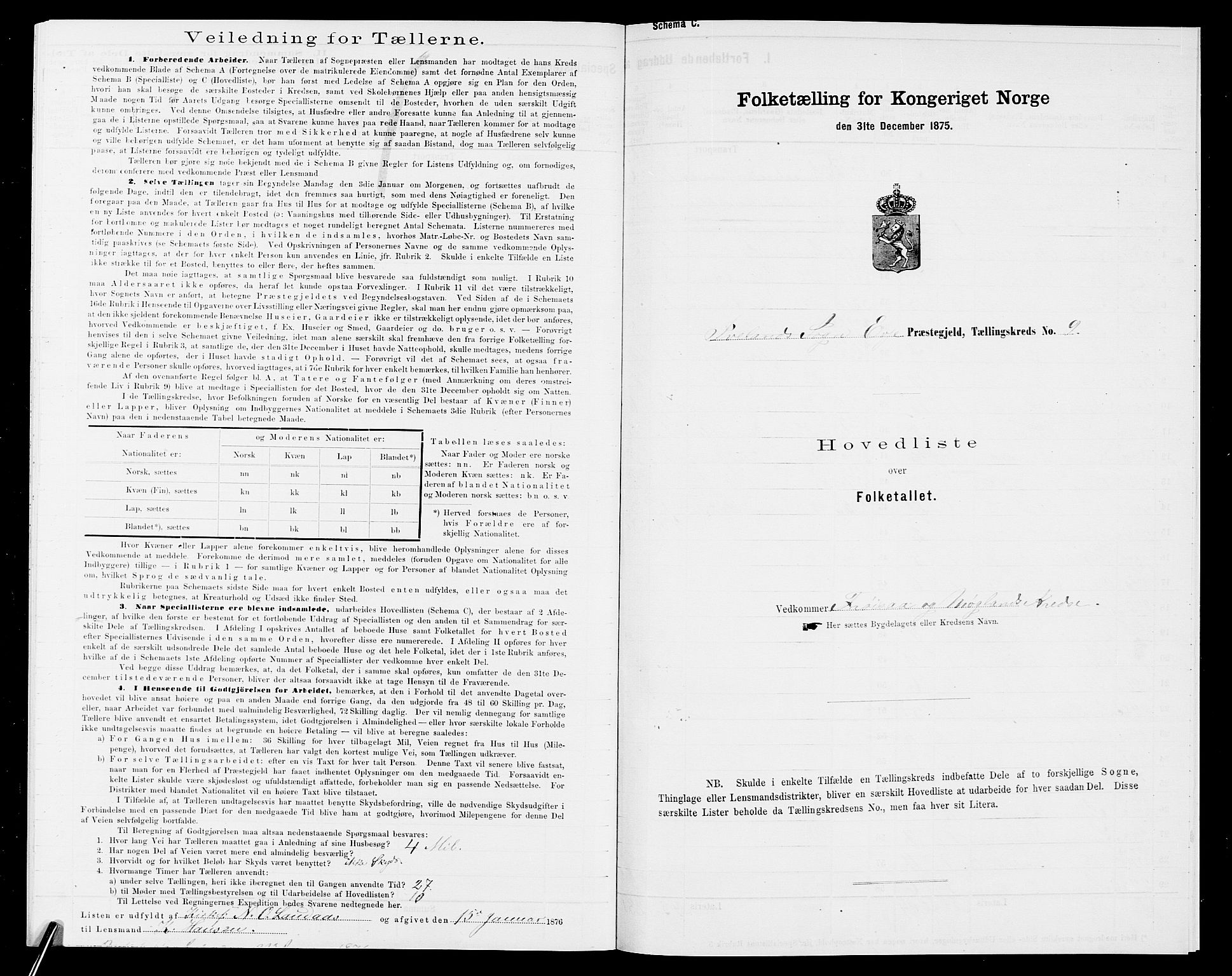 SAK, 1875 census for 0934P Evje, 1875, p. 313