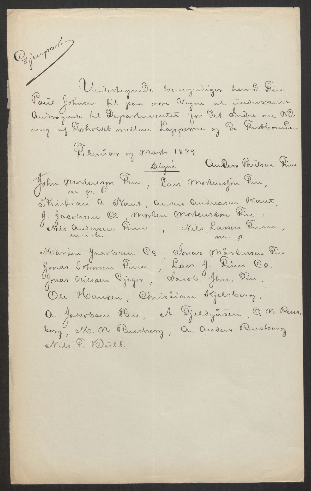 Landbruksdepartementet, Kontorer for reindrift og ferskvannsfiske, AV/RA-S-1247/2/E/Eb/L0014: Lappekommisjonen, 1885-1890, p. 444