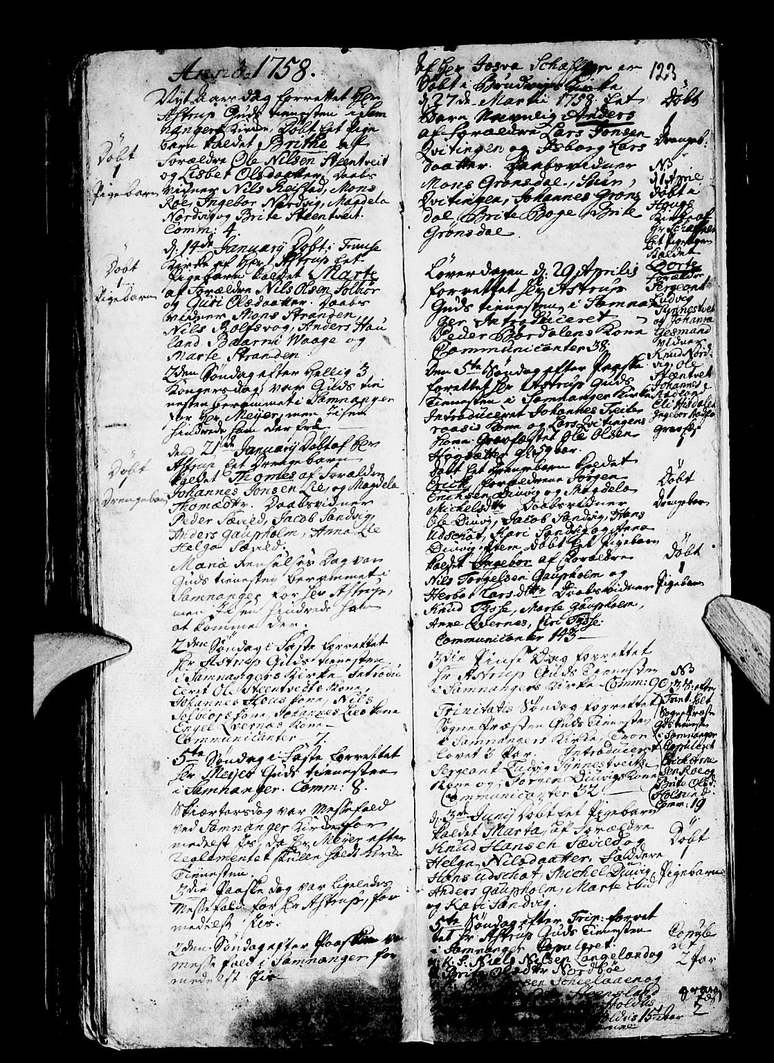 Os sokneprestembete, SAB/A-99929: Parish register (official) no. A 4, 1669-1760, p. 123