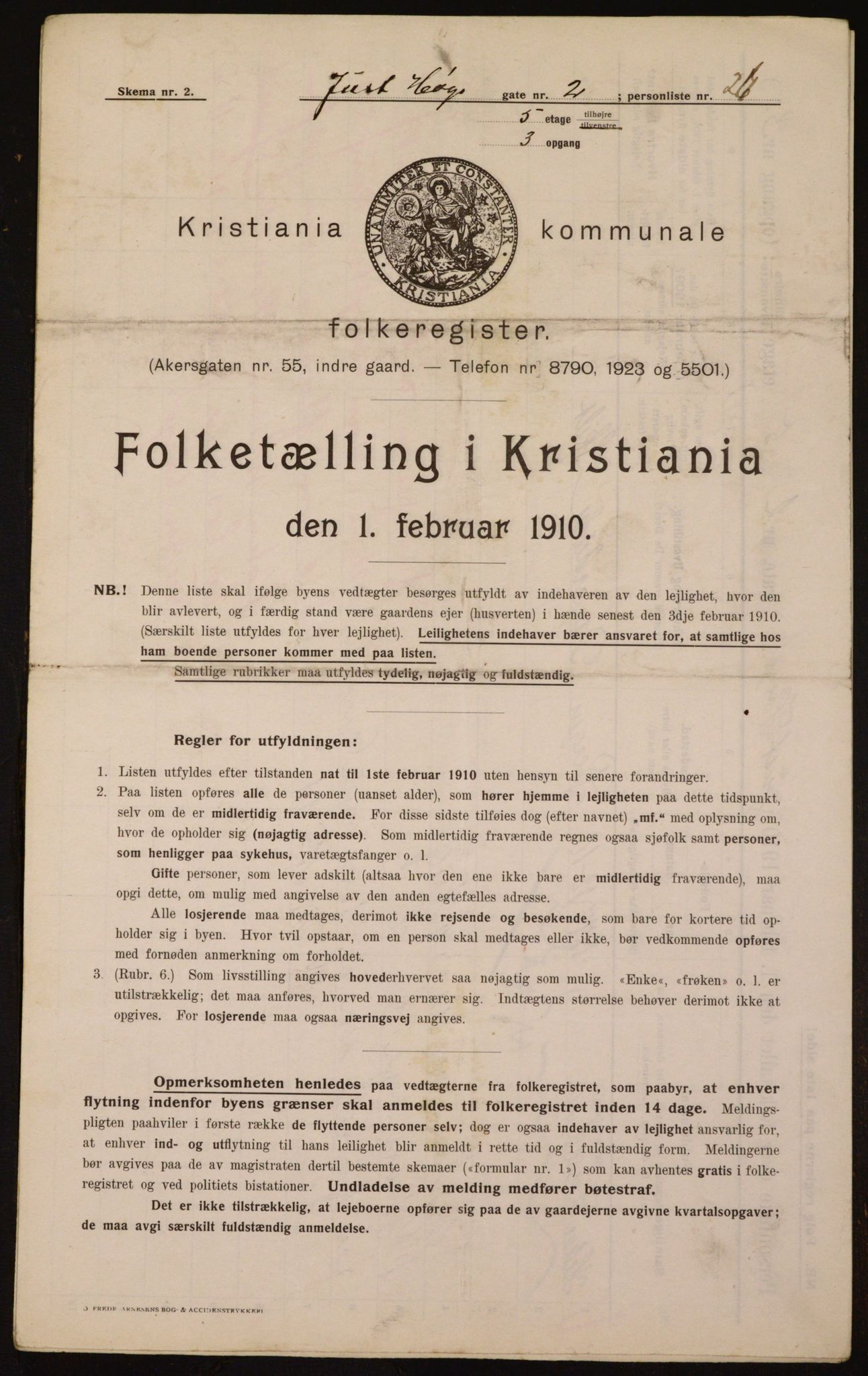 OBA, Municipal Census 1910 for Kristiania, 1910, p. 46282