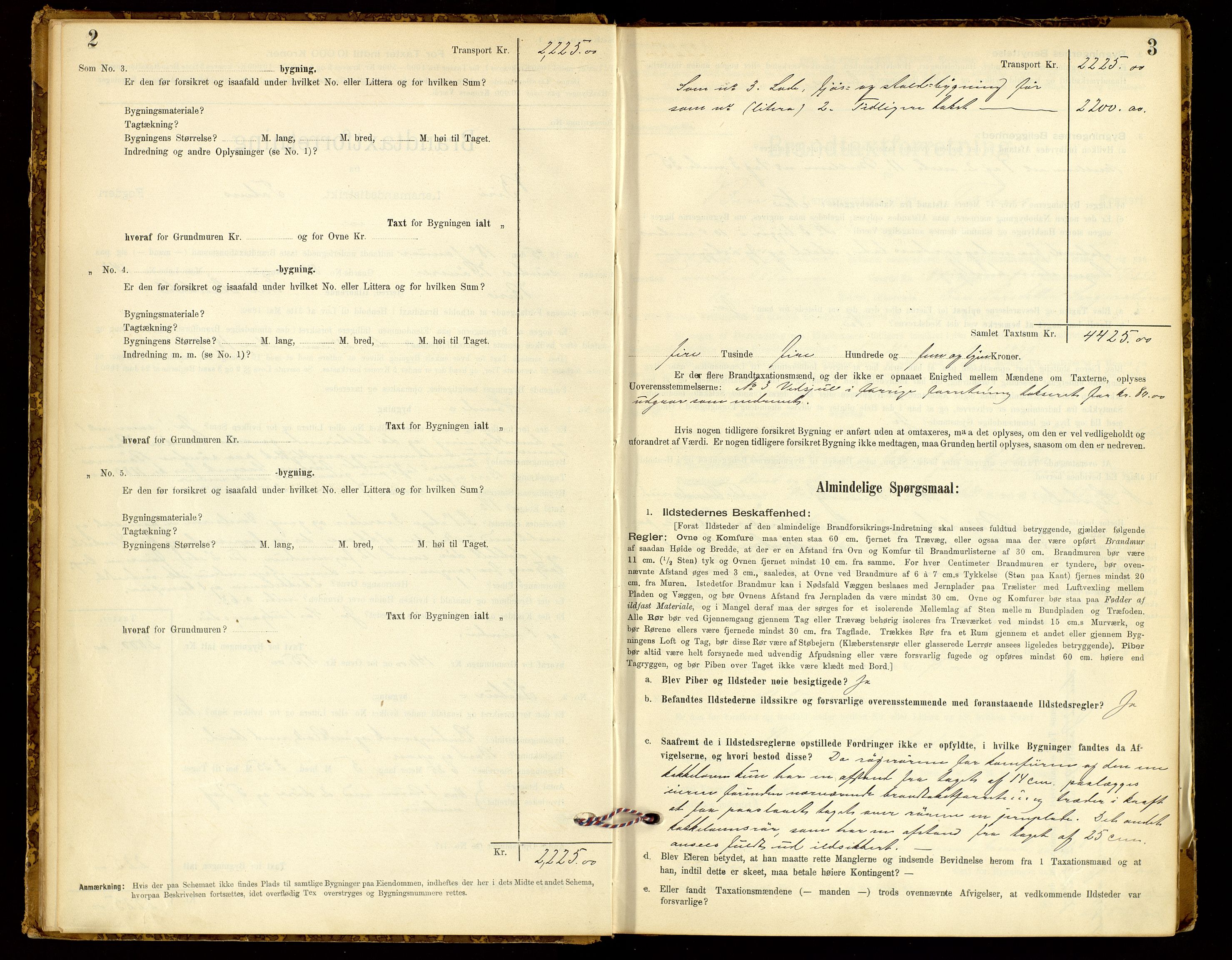 Norges Brannkasse, Biri, SAH/NBRANB-043/Fa/L0006: Branntakstprotokoll - skjema, 1895-1949, p. 2-3