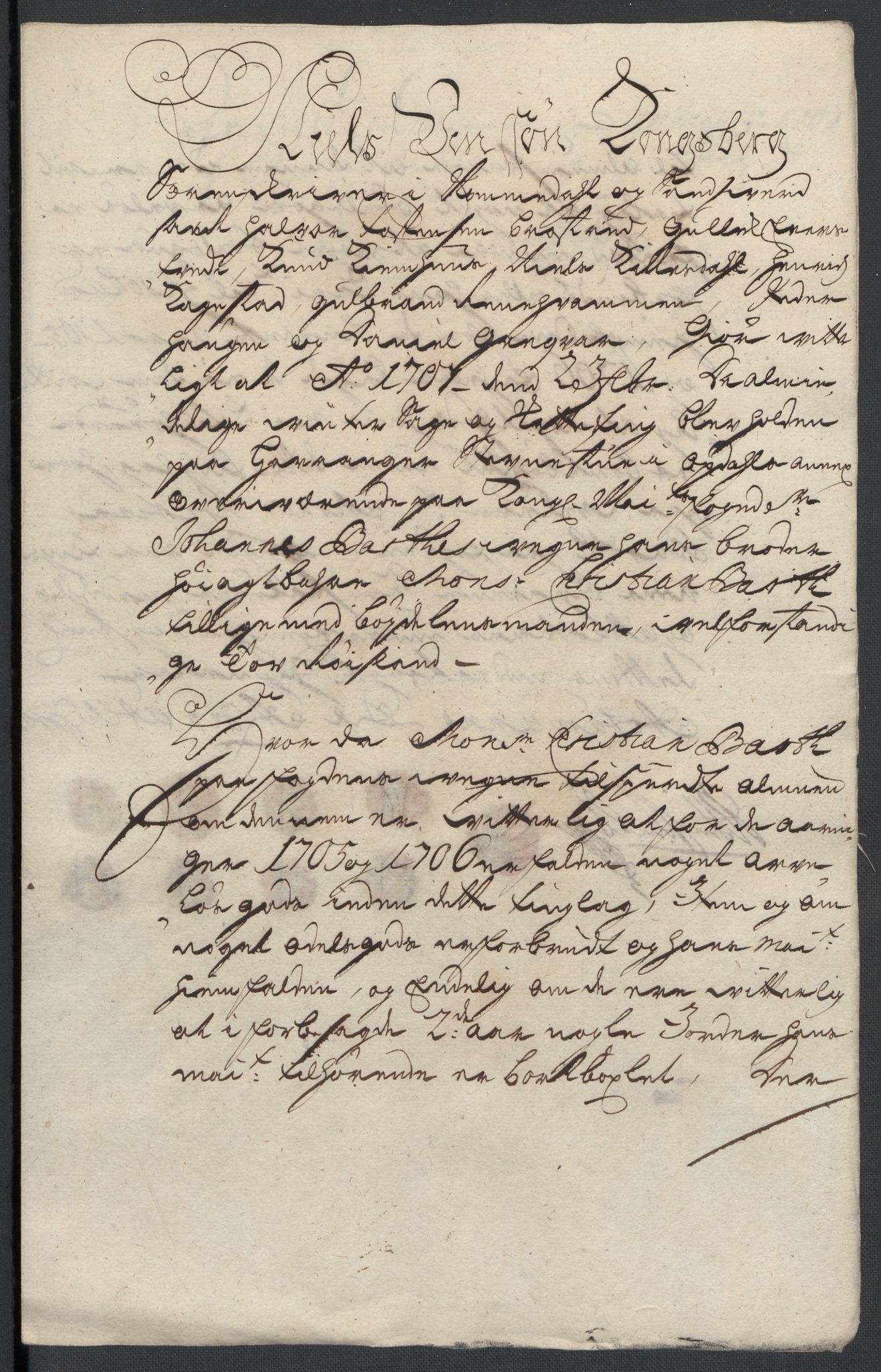 Rentekammeret inntil 1814, Reviderte regnskaper, Fogderegnskap, RA/EA-4092/R24/L1583: Fogderegnskap Numedal og Sandsvær, 1705-1706, p. 253