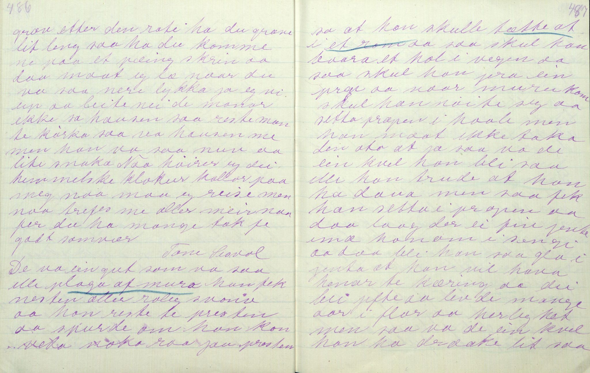 Rikard Berge, TEMU/TGM-A-1003/F/L0011/0011: 381-399 / 391 Oppskrifter av Gunnhild Kivle, 1918-1919, p. 486-487
