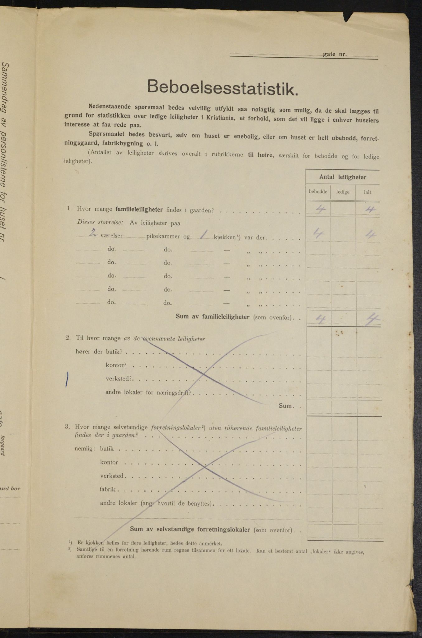 OBA, Municipal Census 1915 for Kristiania, 1915, p. 15