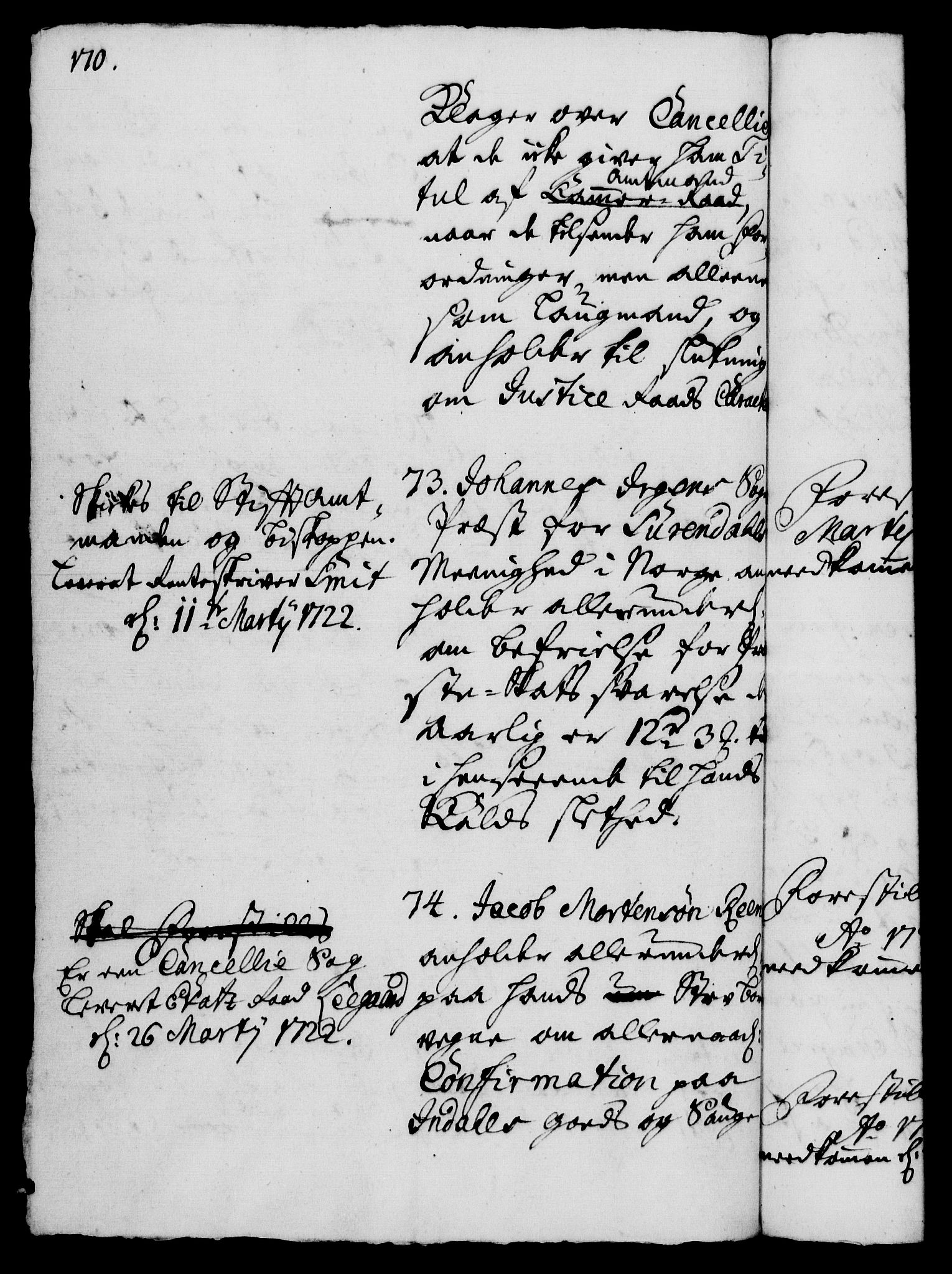 Rentekammeret, Kammerkanselliet, AV/RA-EA-3111/G/Gh/Gha/L0005: Norsk ekstraktmemorialprotokoll (merket RK 53.50), 1721-1723, p. 170
