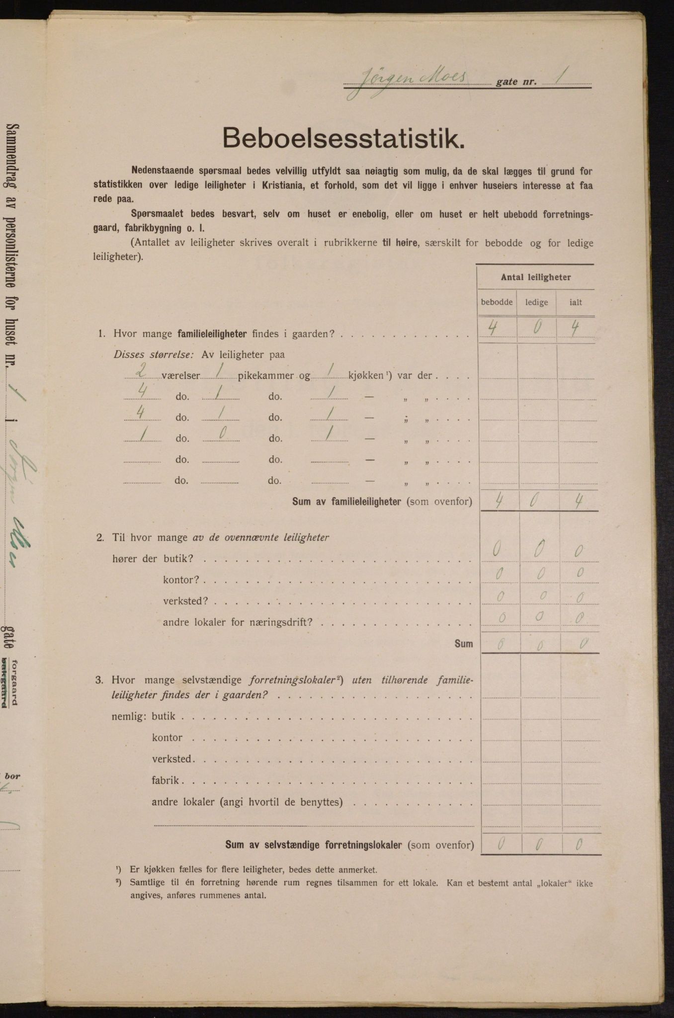 OBA, Municipal Census 1913 for Kristiania, 1913, p. 47458