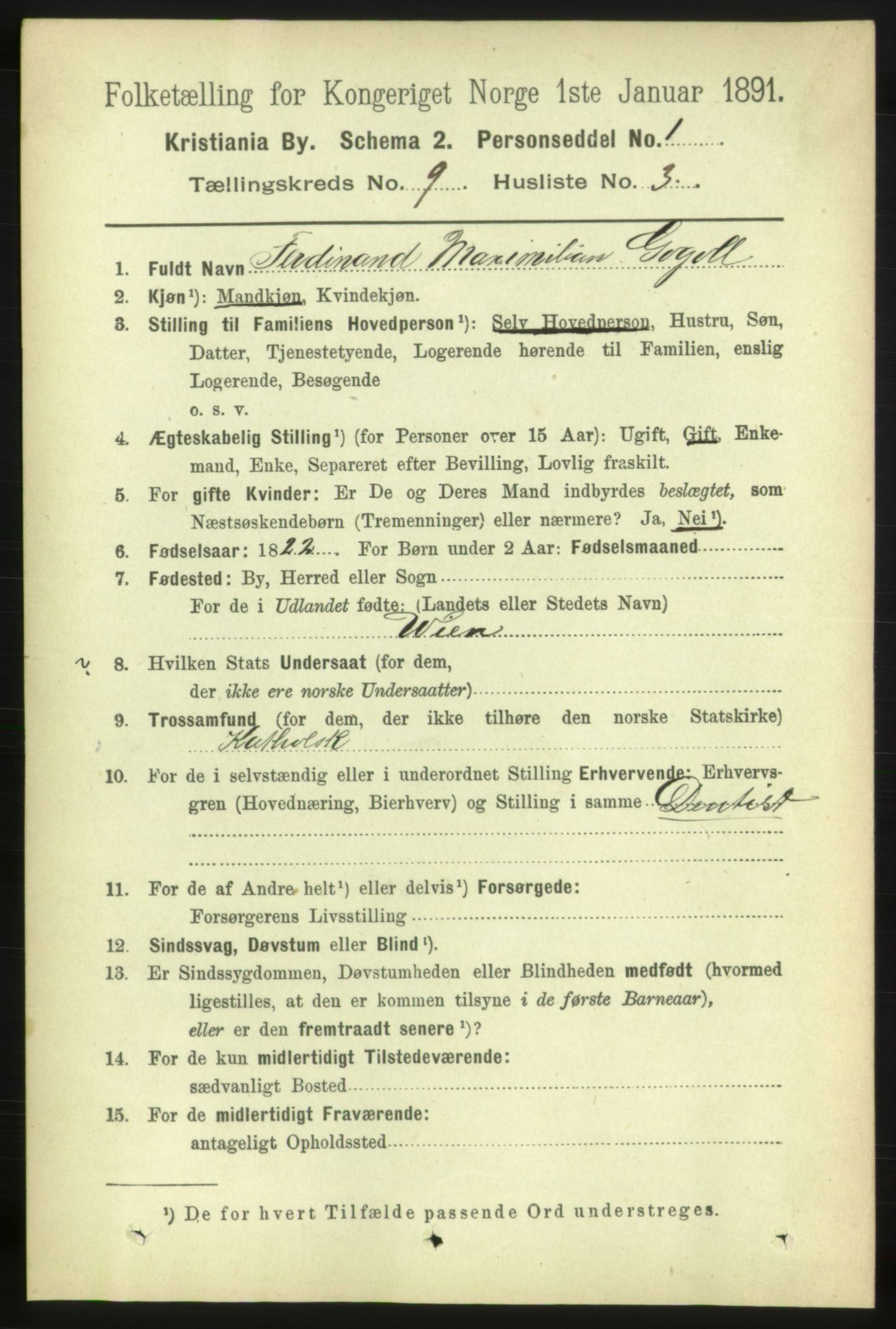 RA, 1891 census for 0301 Kristiania, 1891, p. 4018