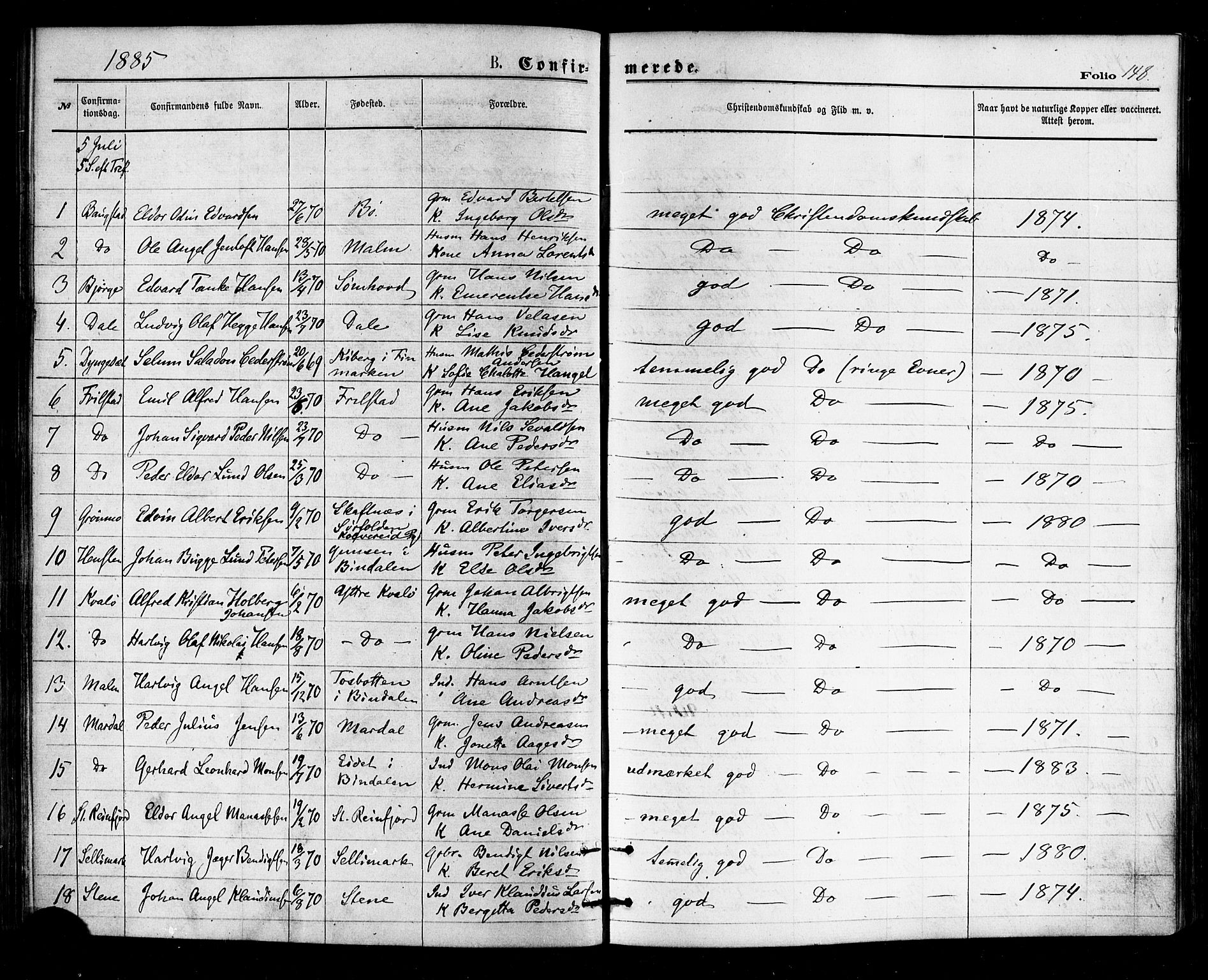 Ministerialprotokoller, klokkerbøker og fødselsregistre - Nordland, SAT/A-1459/812/L0177: Parish register (official) no. 812A06, 1875-1885, p. 148