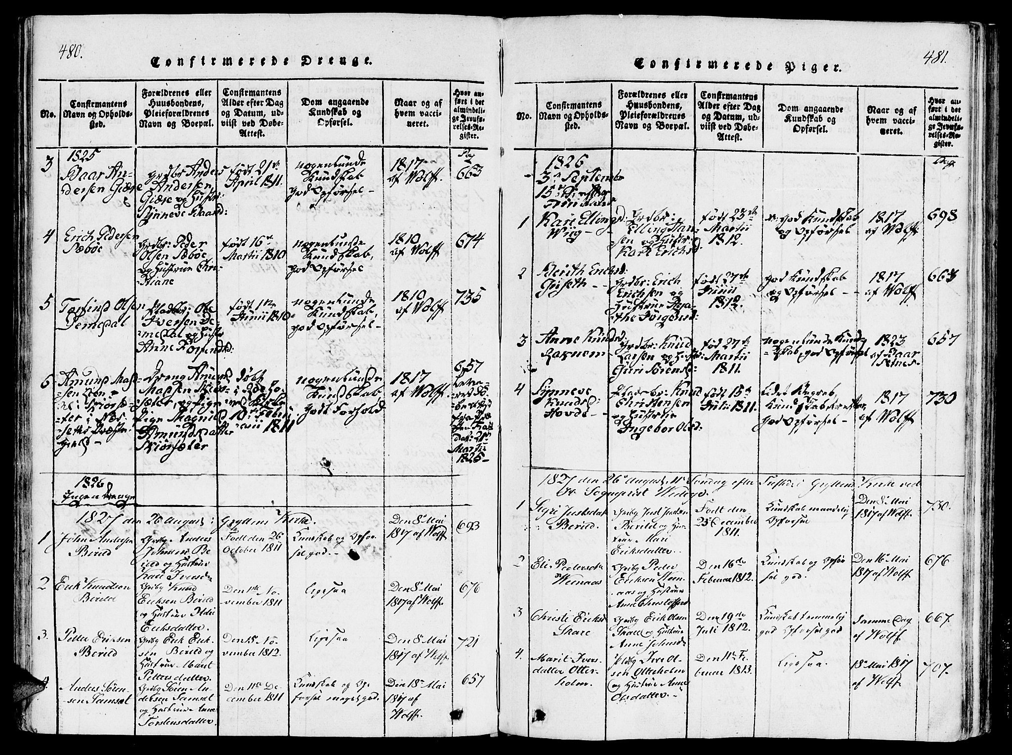 Ministerialprotokoller, klokkerbøker og fødselsregistre - Møre og Romsdal, SAT/A-1454/543/L0561: Parish register (official) no. 543A01, 1818-1853, p. 480-481