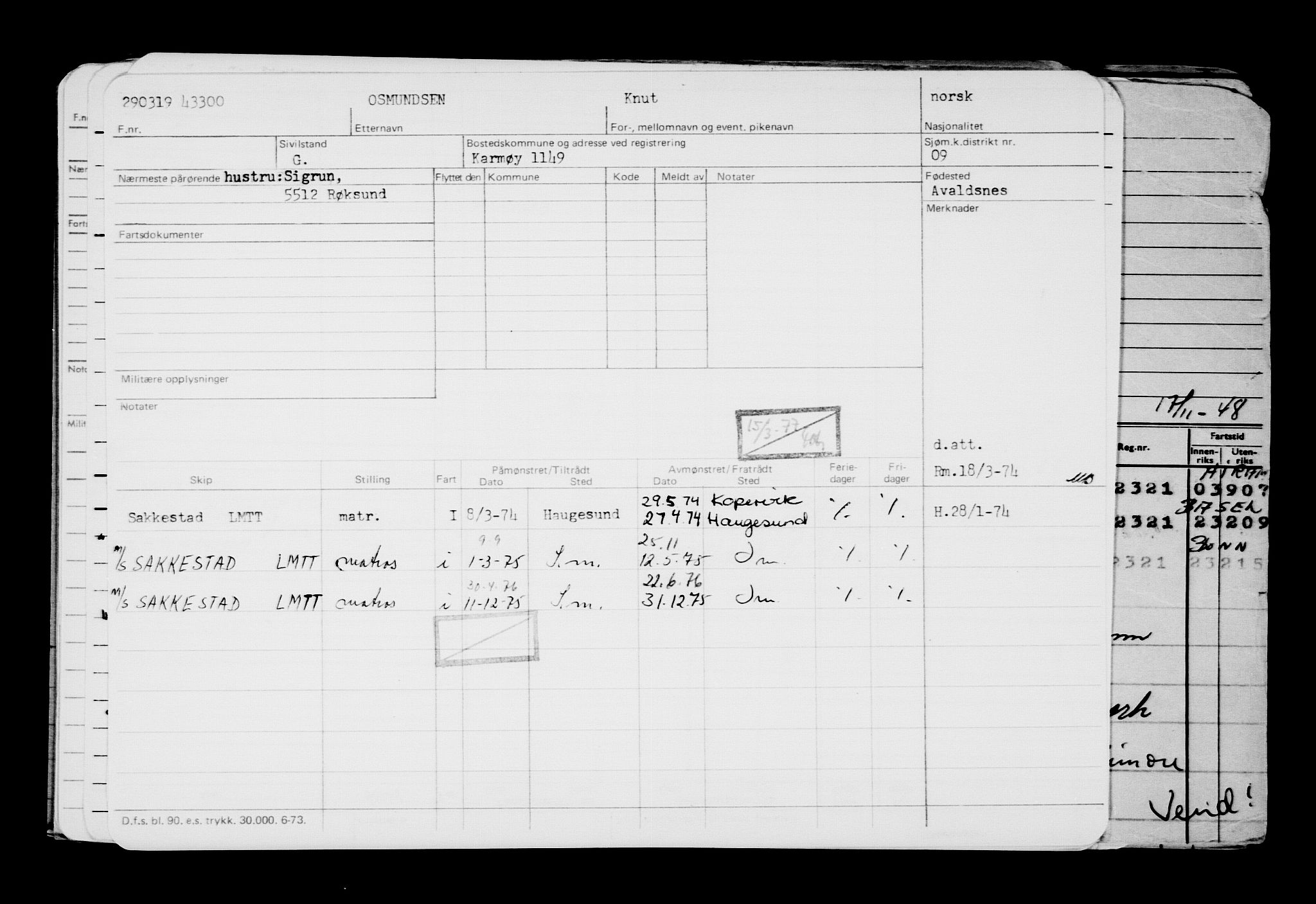 Direktoratet for sjømenn, AV/RA-S-3545/G/Gb/L0167: Hovedkort, 1919, p. 446