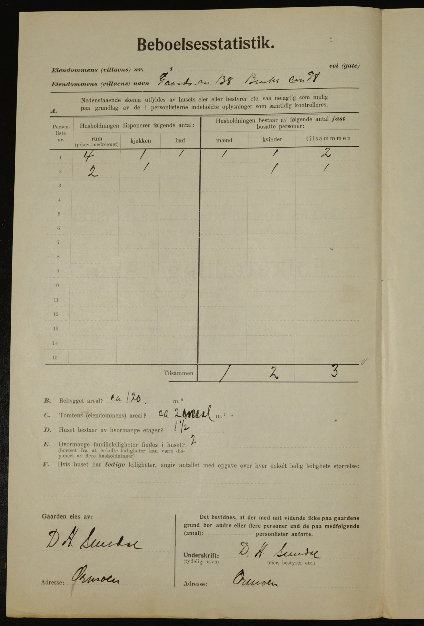 , Municipal Census 1923 for Aker, 1923, p. 43433