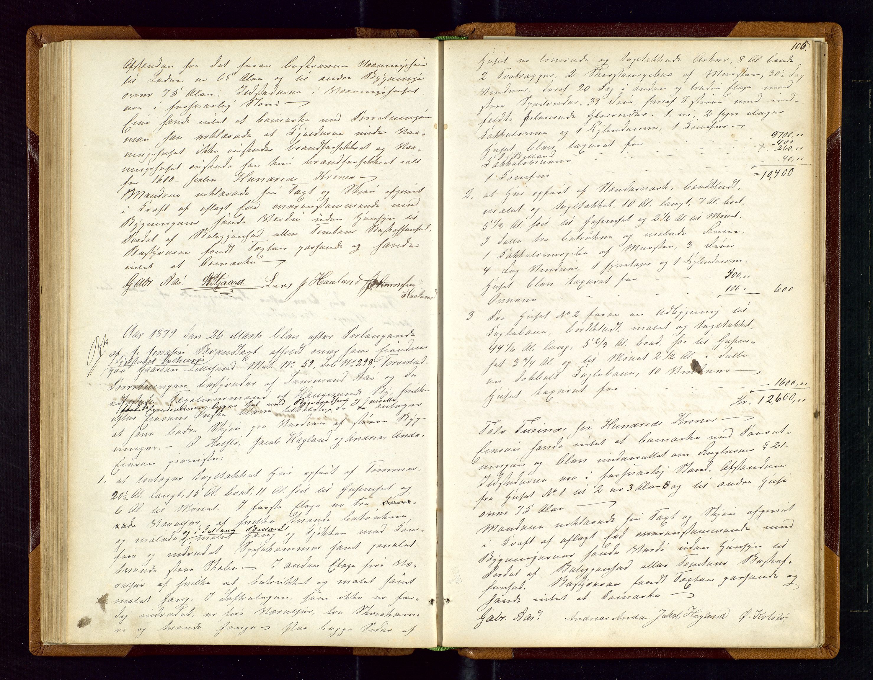 Torvestad lensmannskontor, AV/SAST-A-100307/1/Goa/L0001: "Brandtaxationsprotokol for Torvestad Thinglag", 1867-1883, p. 104b-105a