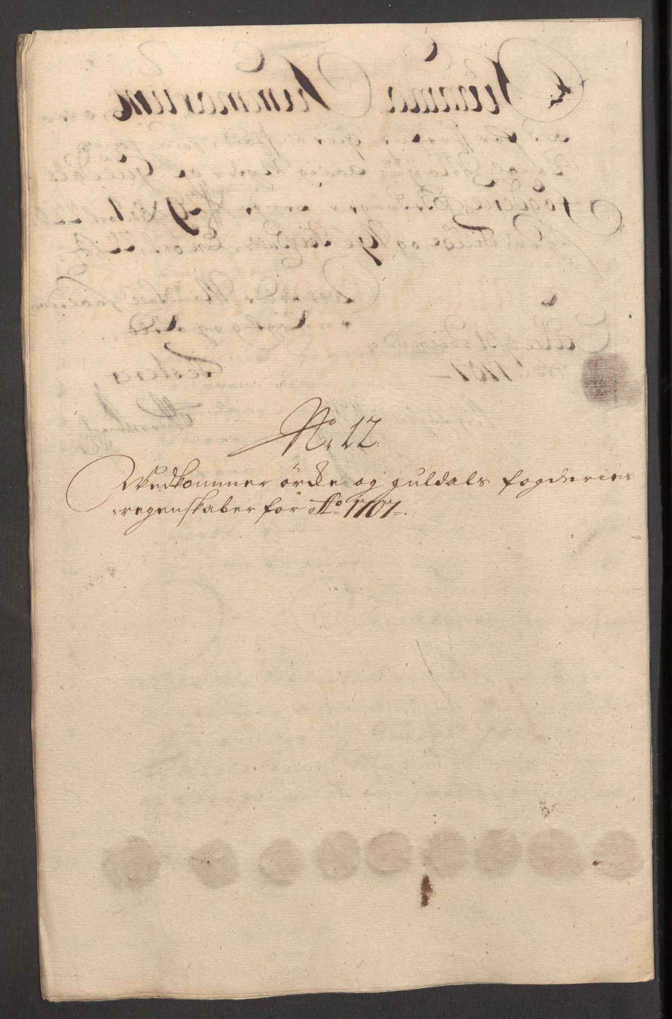 Rentekammeret inntil 1814, Reviderte regnskaper, Fogderegnskap, AV/RA-EA-4092/R60/L3957: Fogderegnskap Orkdal og Gauldal, 1707, p. 249