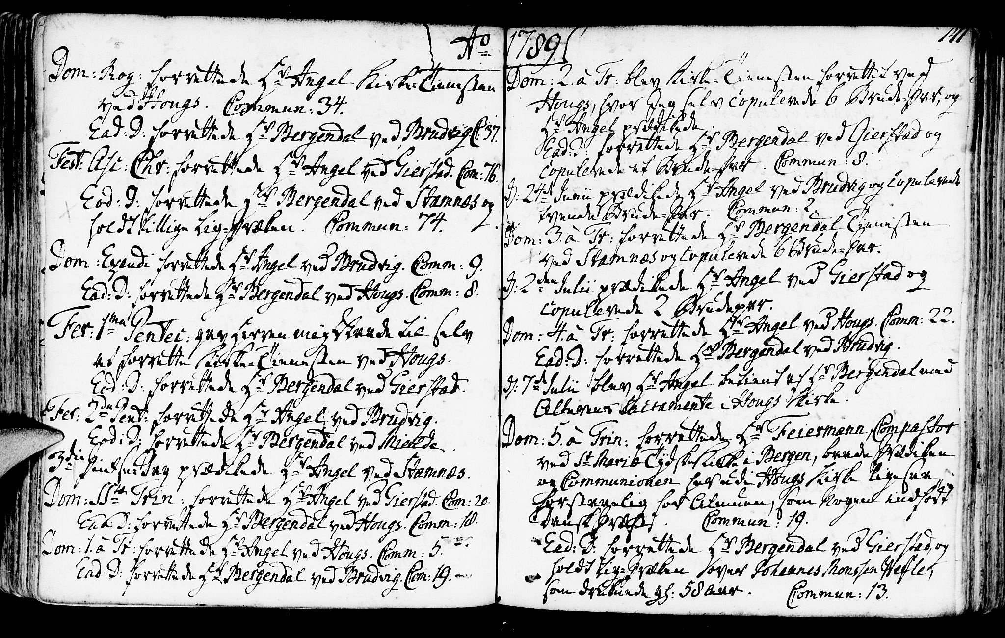 Haus sokneprestembete, AV/SAB-A-75601/H/Haa: Parish register (official) no. A 10, 1782-1796, p. 141