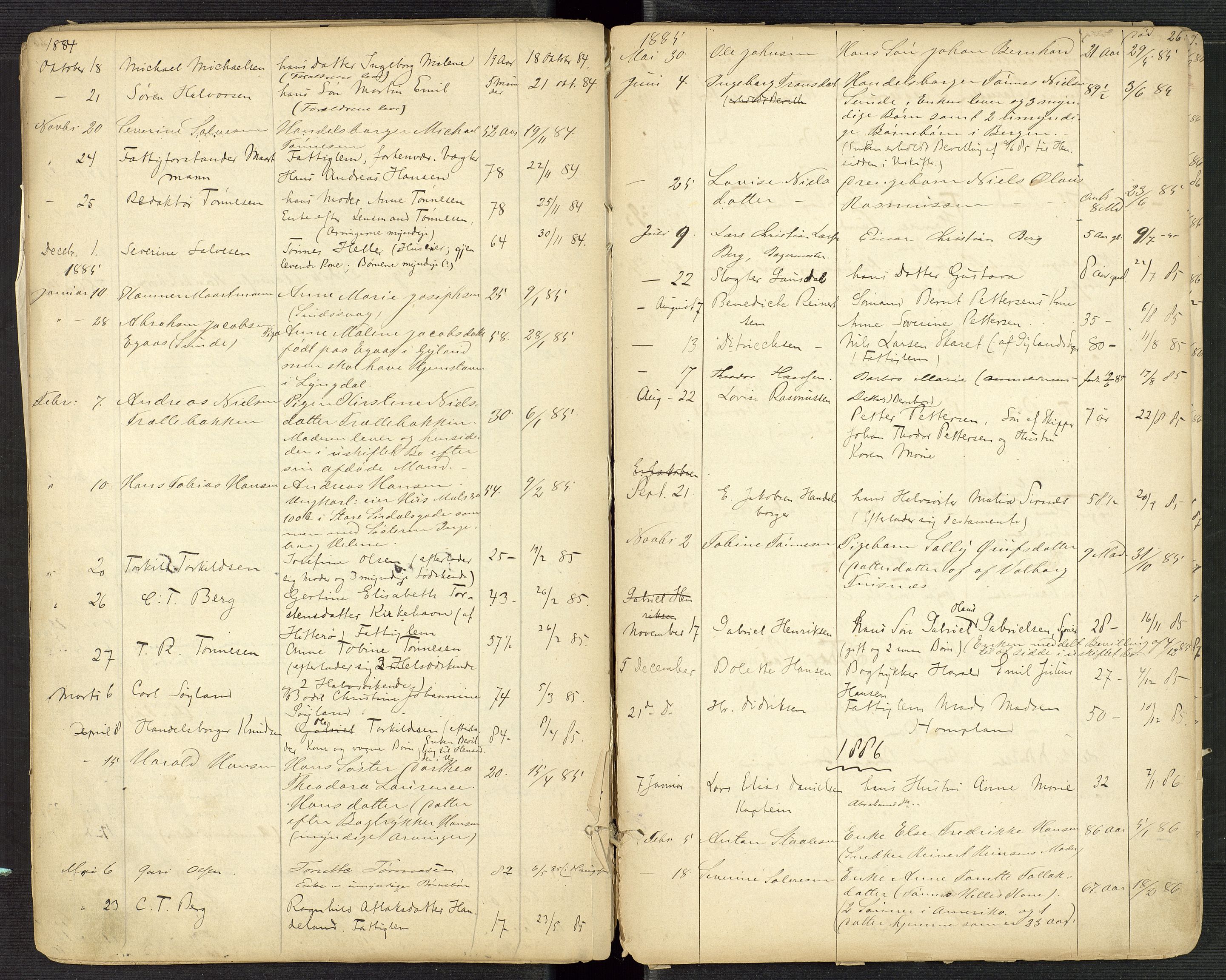 Flekkefjord byfogd, AV/SAK-1222-0002/H/Ha/L0001: Dødsfallsfortegnelse, defekt, nr 1, 1864-1907, p. 26